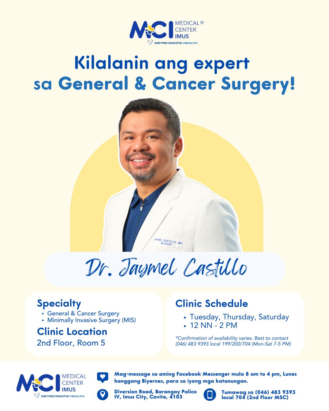 🔎Naghahanap ka ba ng surgeon sa MCI?... - Medical Center Imus | Facebook