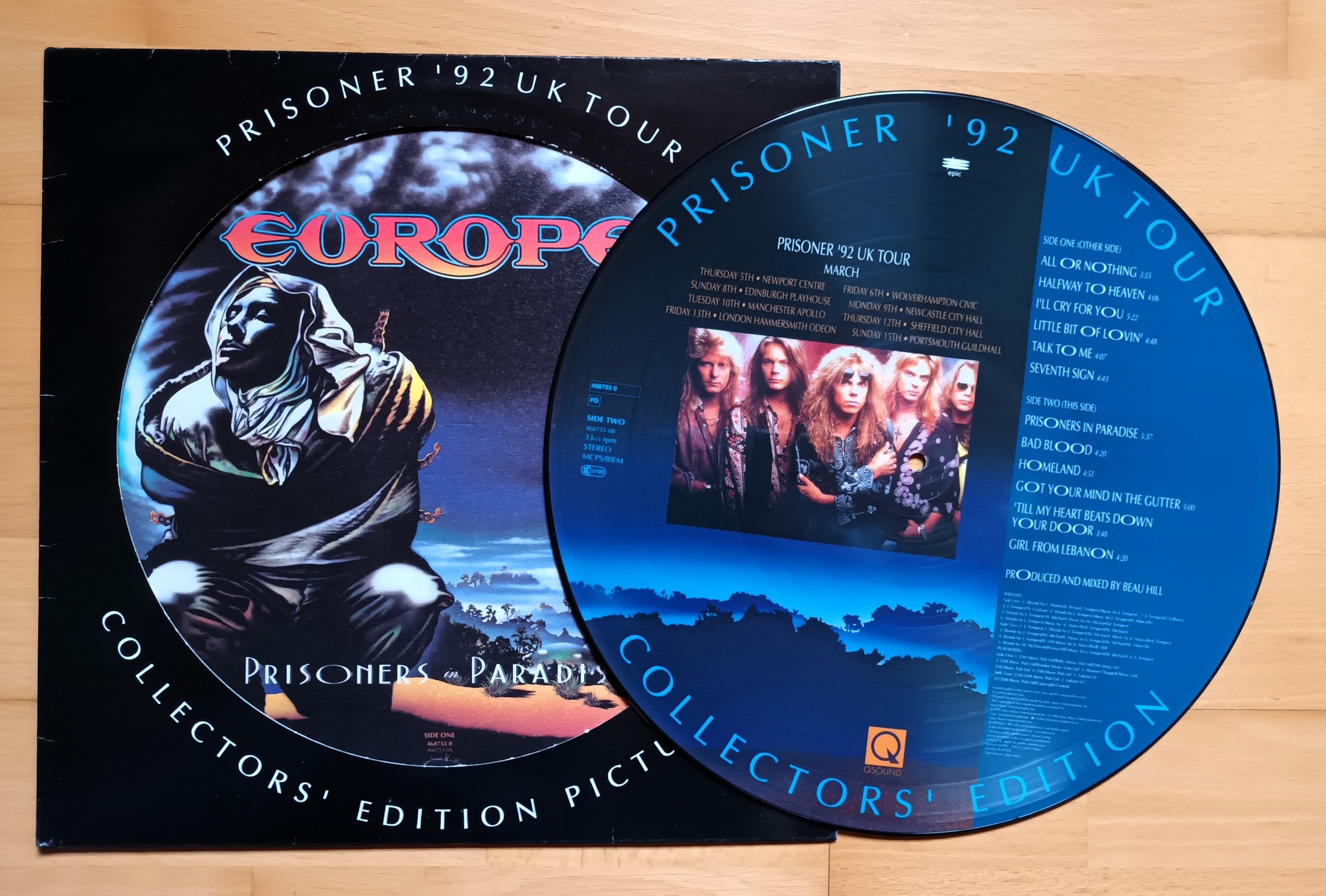 Europe - Prisoners in Paradise Limited Tour Picture Disc 1992