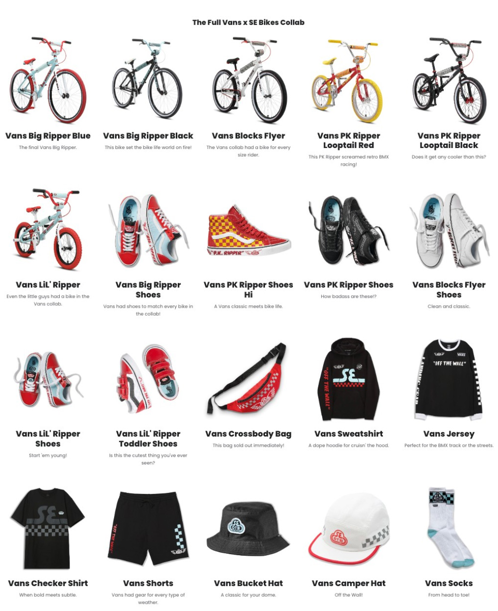 The Vans x SE Bikes collab in 2021 was deep! Multiple bikes and