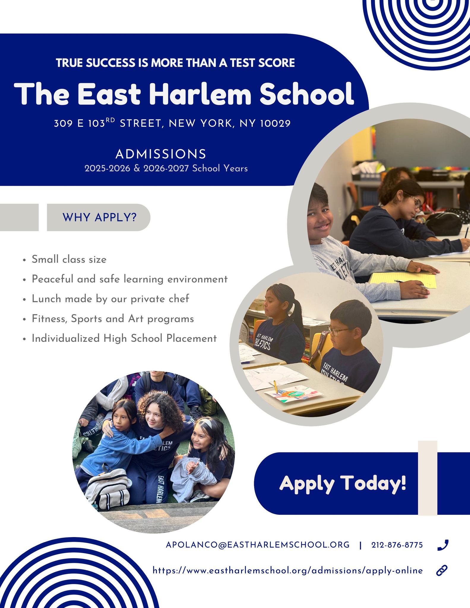 Admissions are... - The East Harlem School at Exodus House | Facebook