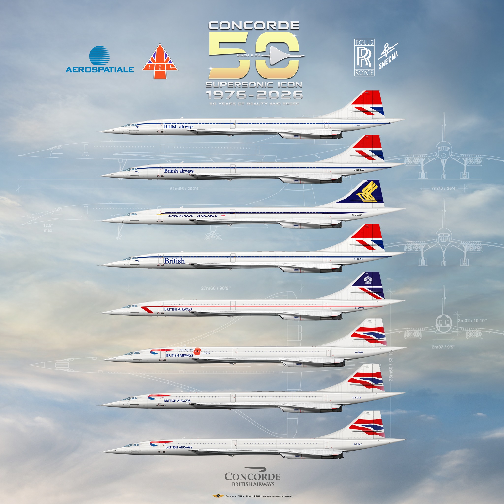 One of our cherished customers had their Concorde artwork signed 