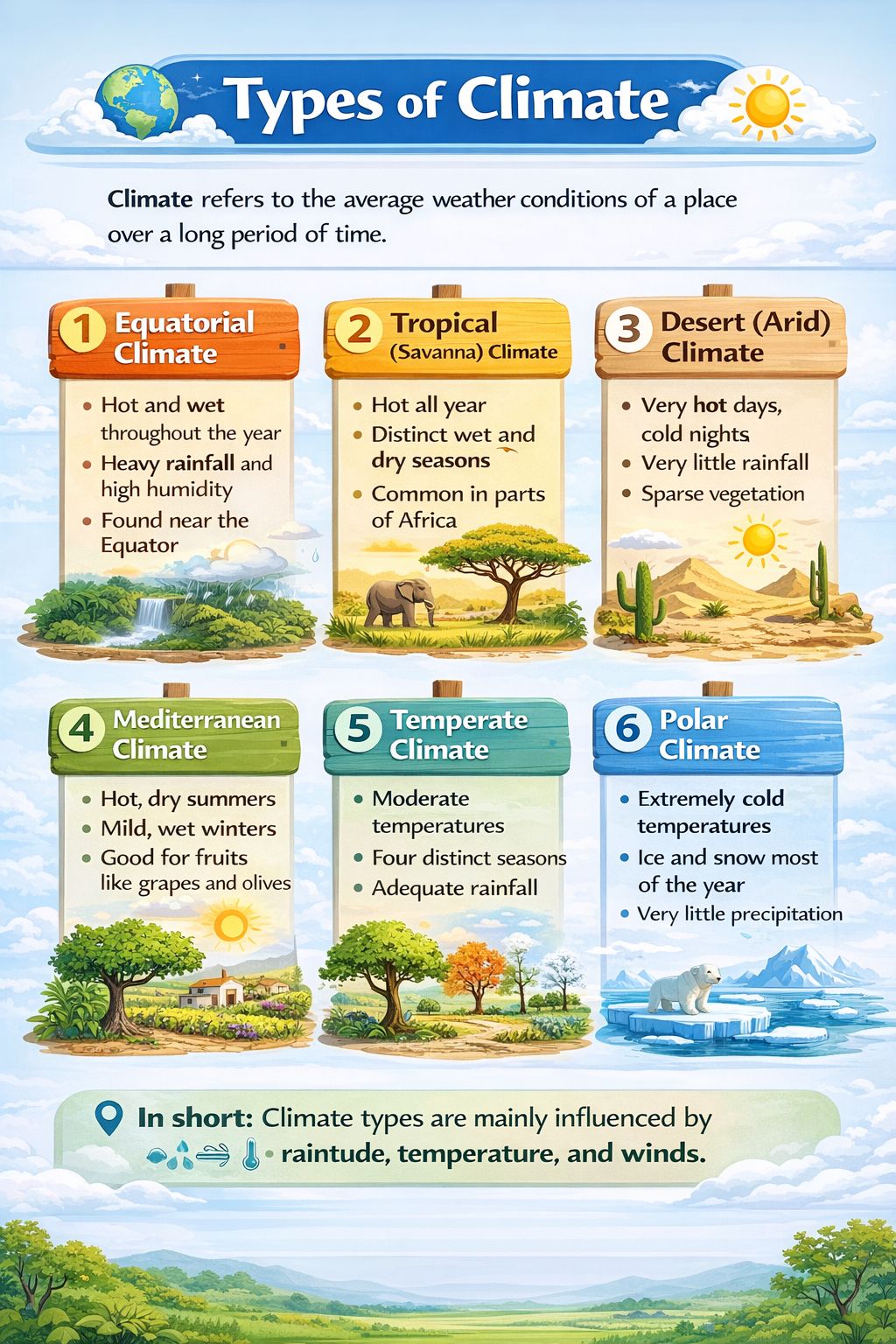School - #RandomPickup 🌍 Types of Climate Climate refers to the average ...