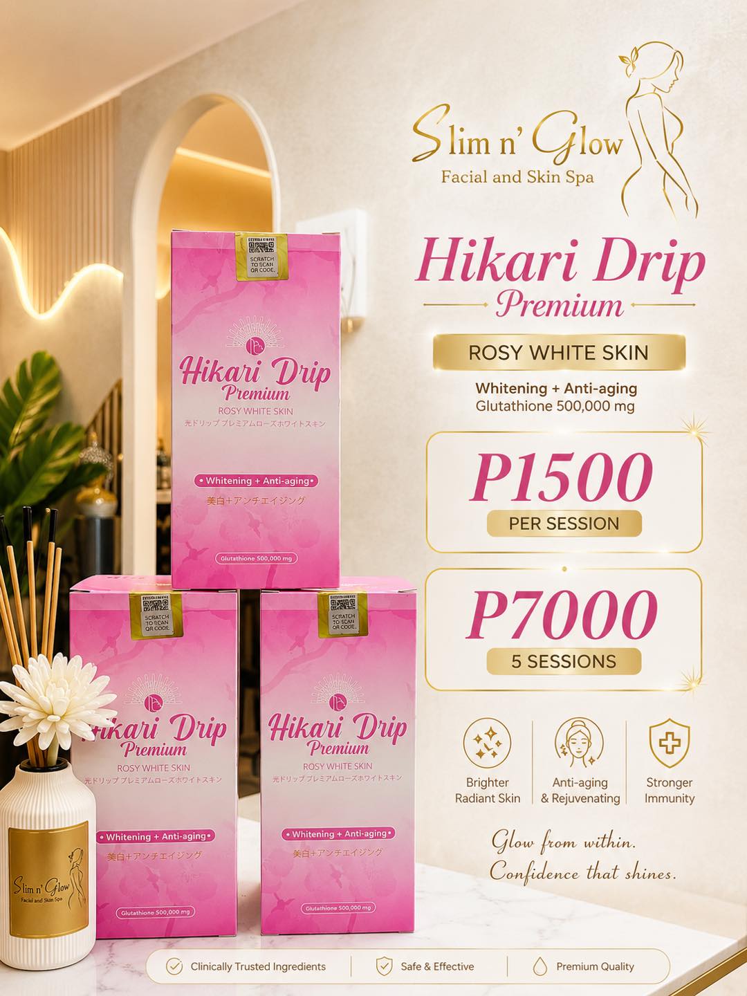 hikari glutathione ingredients ✨ ✨ Refresh Your Wellness Routine ✨ Take a moment for self-care with our Drip Premium, a professionally administered IV wellness treatment designed to complement your healthy lifestyle. 🌸 Hikari Drip Buy now glutathione 500mg nutrifactor glutafair Size:60 Tabs