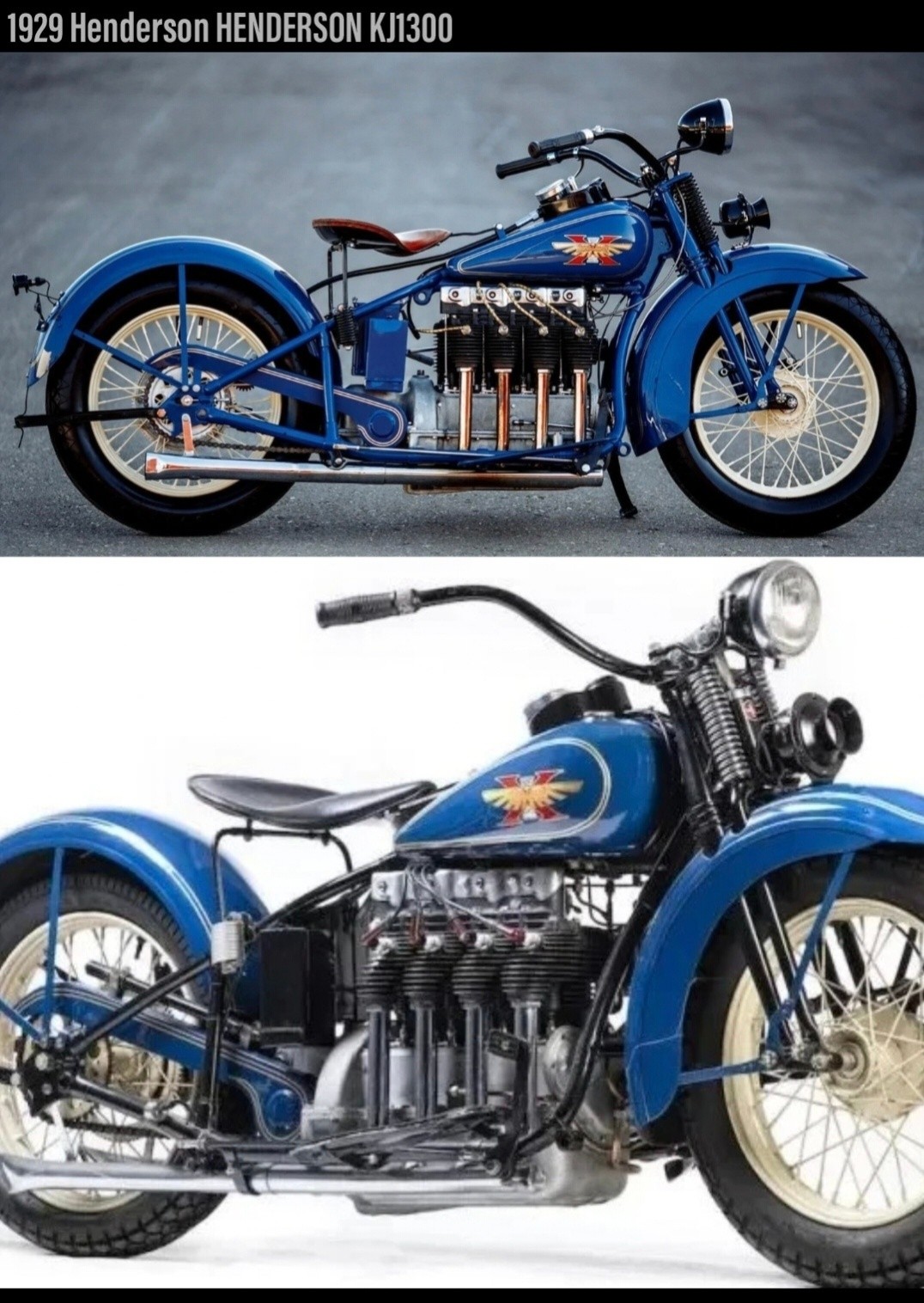 1929 HENDERSON KJ 1300 💙❤️🖤 Introduced in April 1929, the