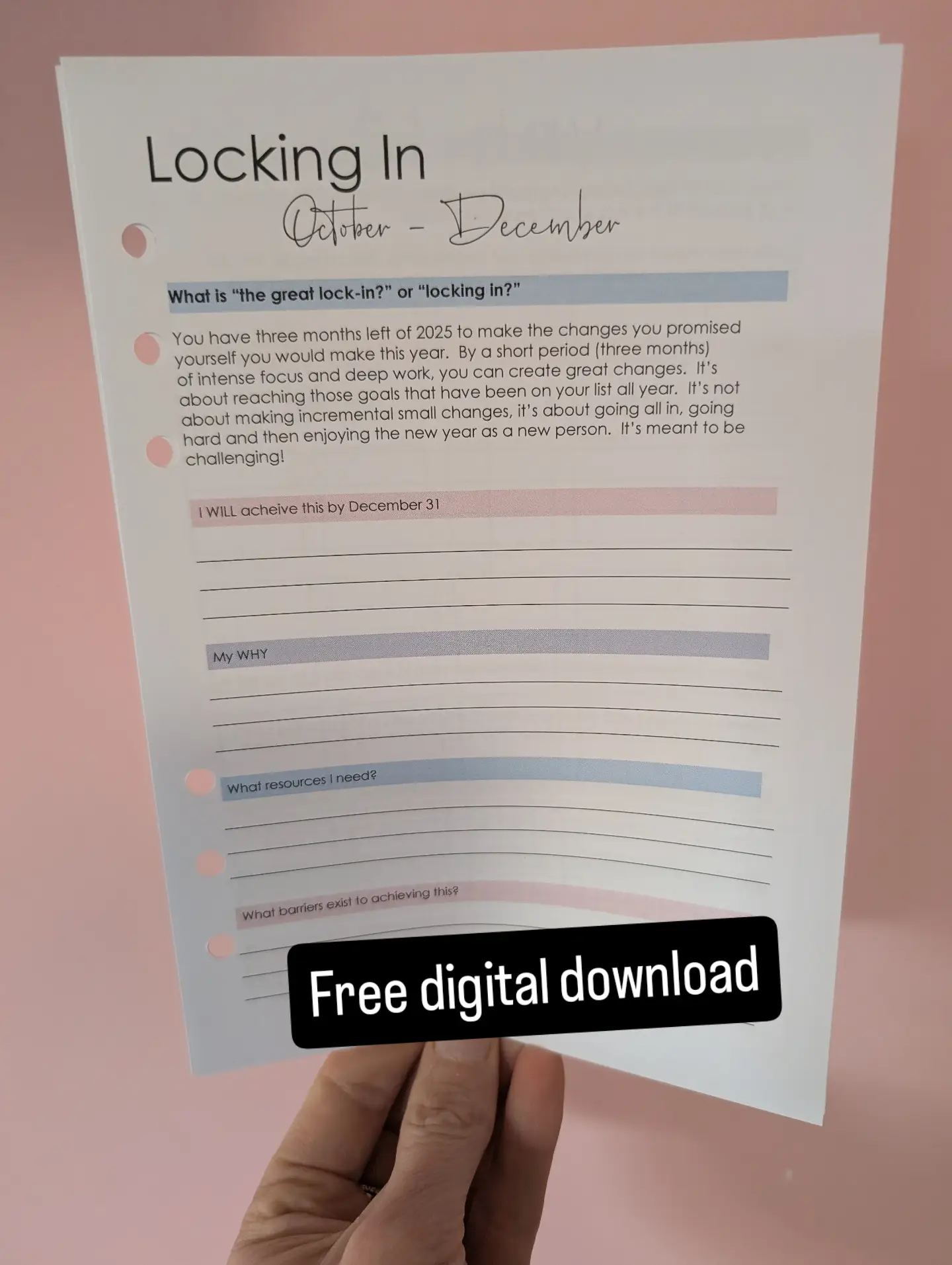 Planner - Free #lockingin insert for those of you joining me in ...