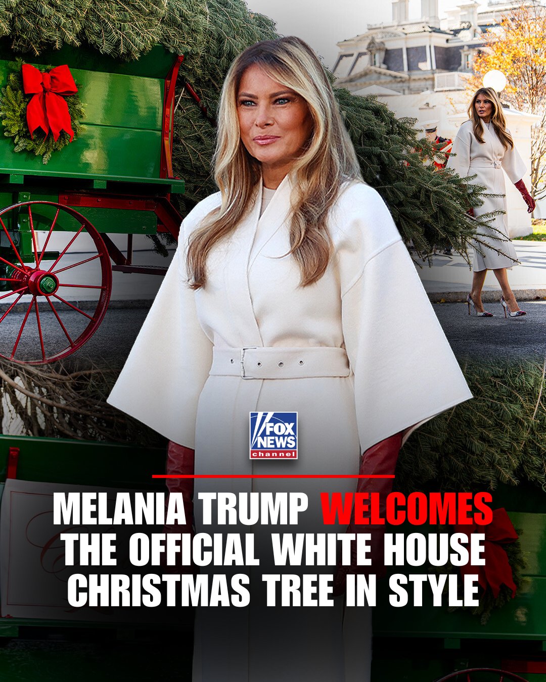 melania trump christmas dress Actual footage of after welcoming the Tree at the White House Kids Clothes for Special Occasions