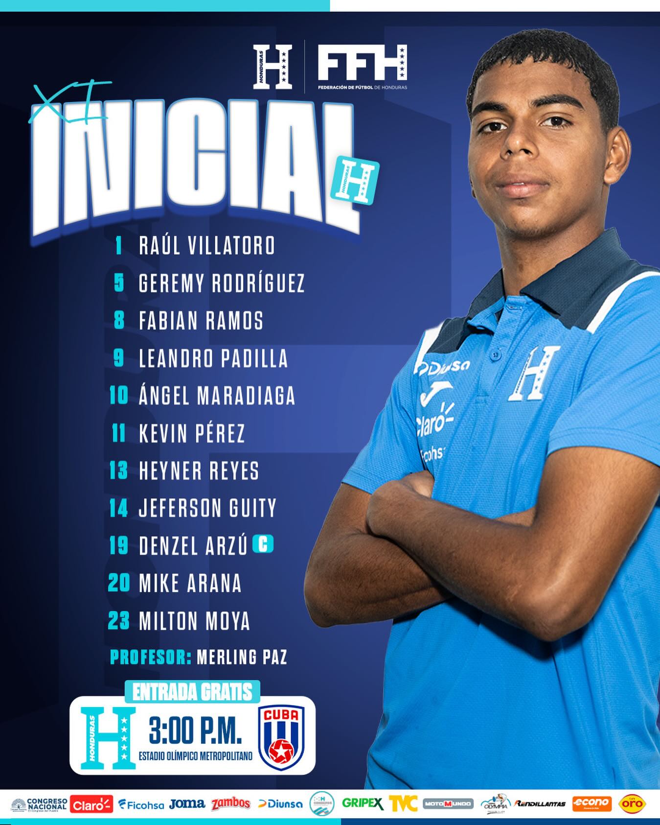 Selección - 🇭🇳⚽ Alineación titular de La H Sub-17 Esta es la alineación ...