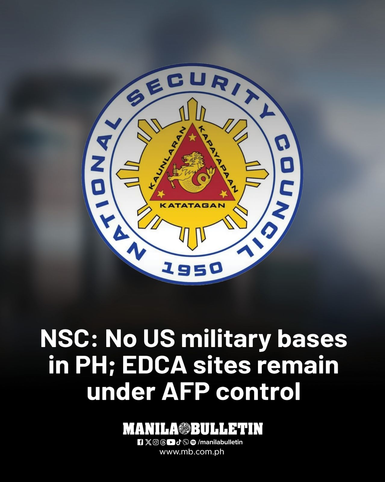 MANILA BULLETIN - The National Security Council (NSC)... | Facebook