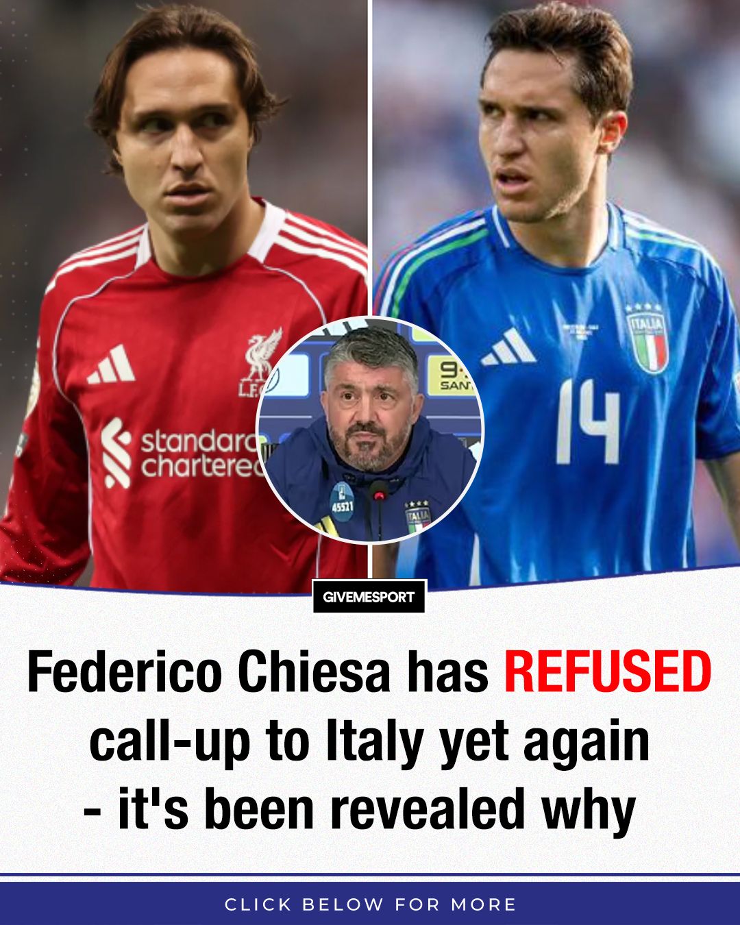 GiveMeSport - Gennaro Gattuso has tried and failed to call-up Chiesa ...