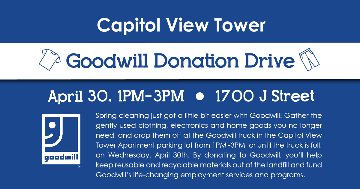 Goodwill Donation Drive: Capitol View Tower Apartment