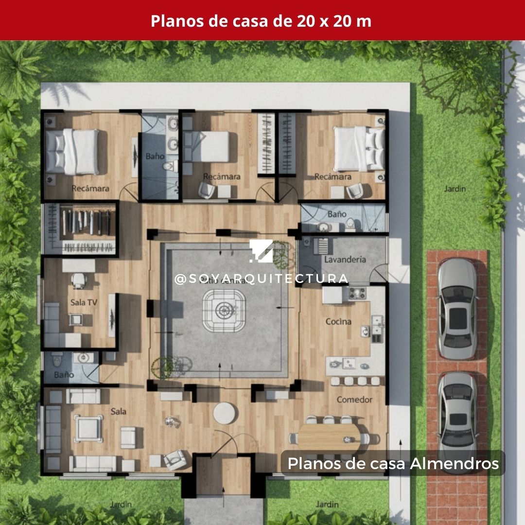 Planos de casa 20 x 20 m | Diseño... - Soy Arquitectura | Facebook