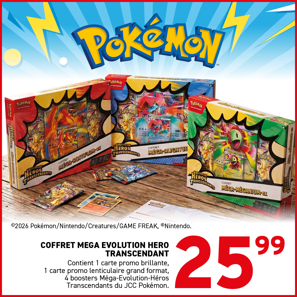 Pokemon - Coffret - Méga-Aligatueur ex - Héros Transcendants - ME2.5 - Français
