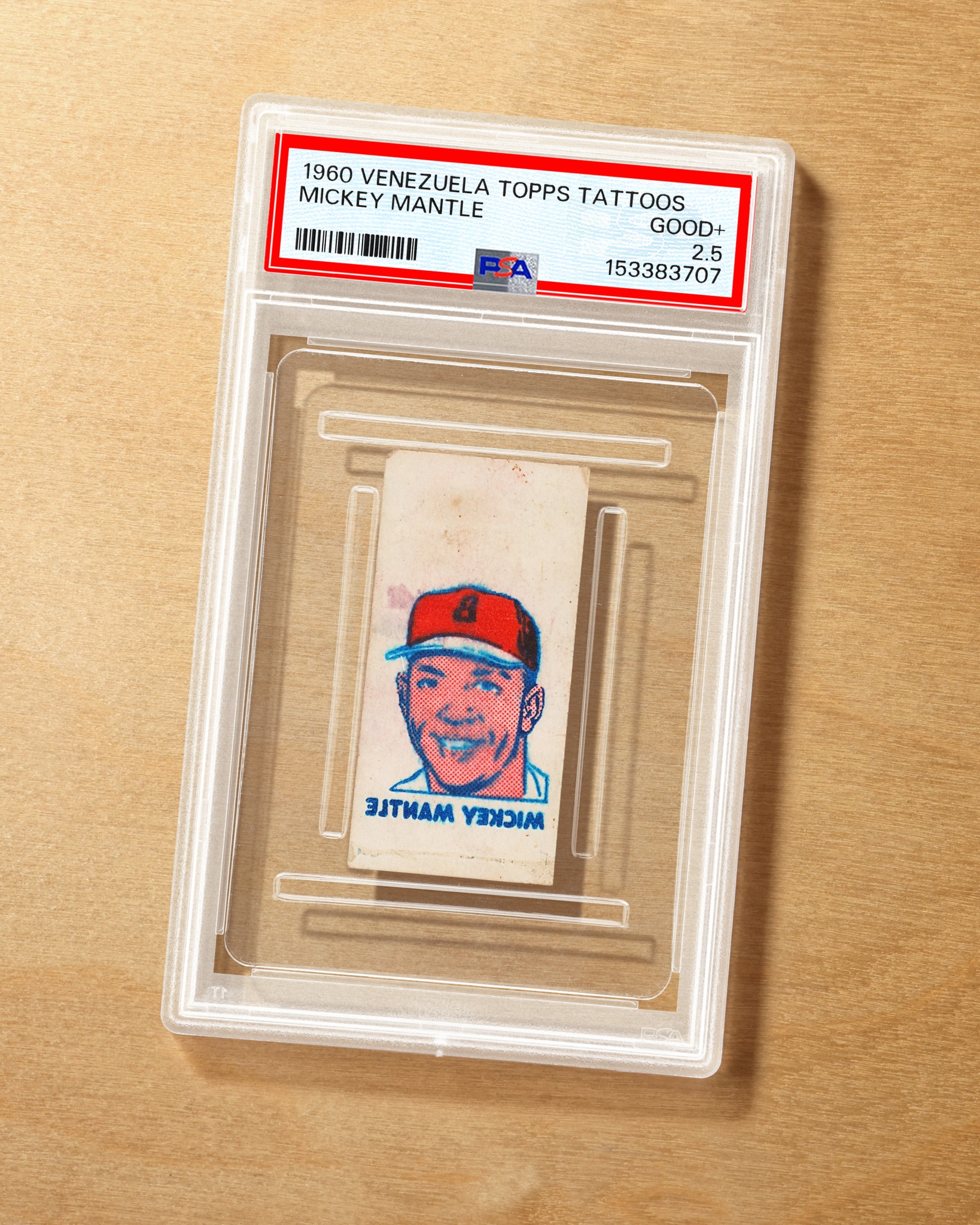 Rare 1960 Mickey Mantle Venezuela Topps tattoo graded and
