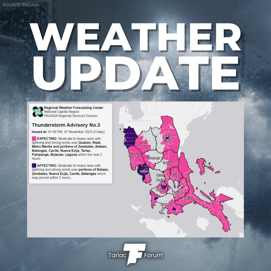 Tarlac - WEATHER UPDATE ☂️ Moderate to heavy rainshowers with lightning ...