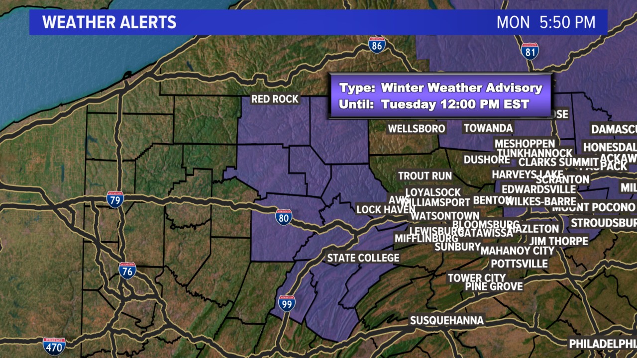 WNEP - Winter Weather Advisory has been issued by the National Weather ...