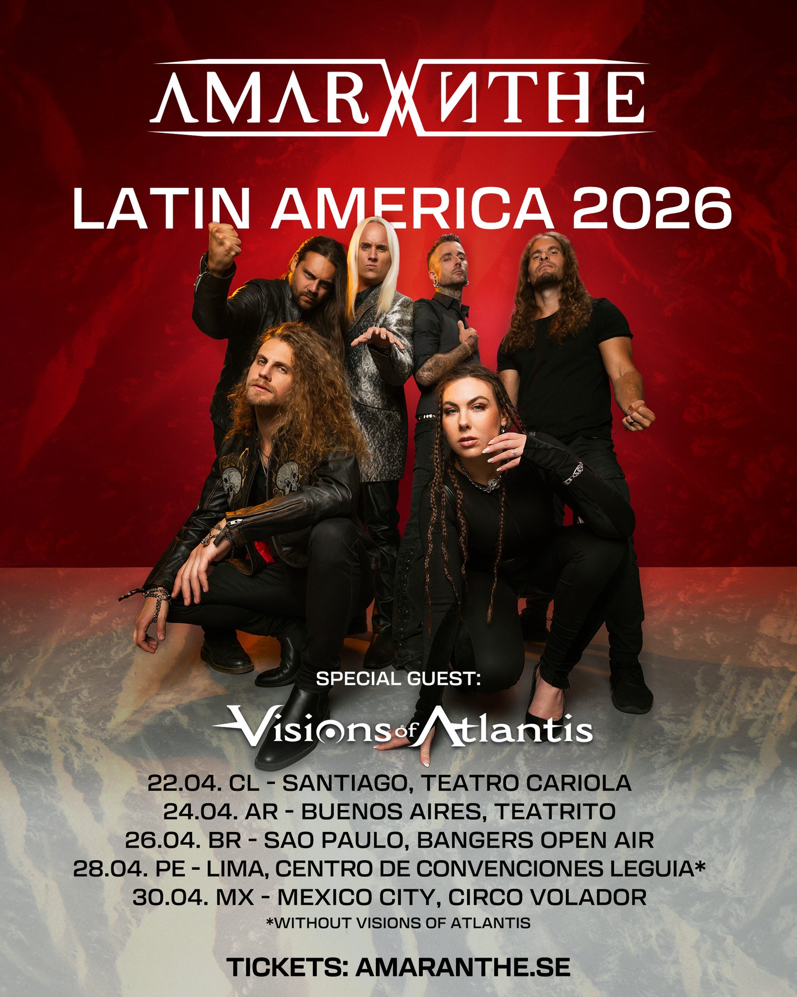 Amaranthe - We’re super stoked to return to Latin America in April 2026 ...