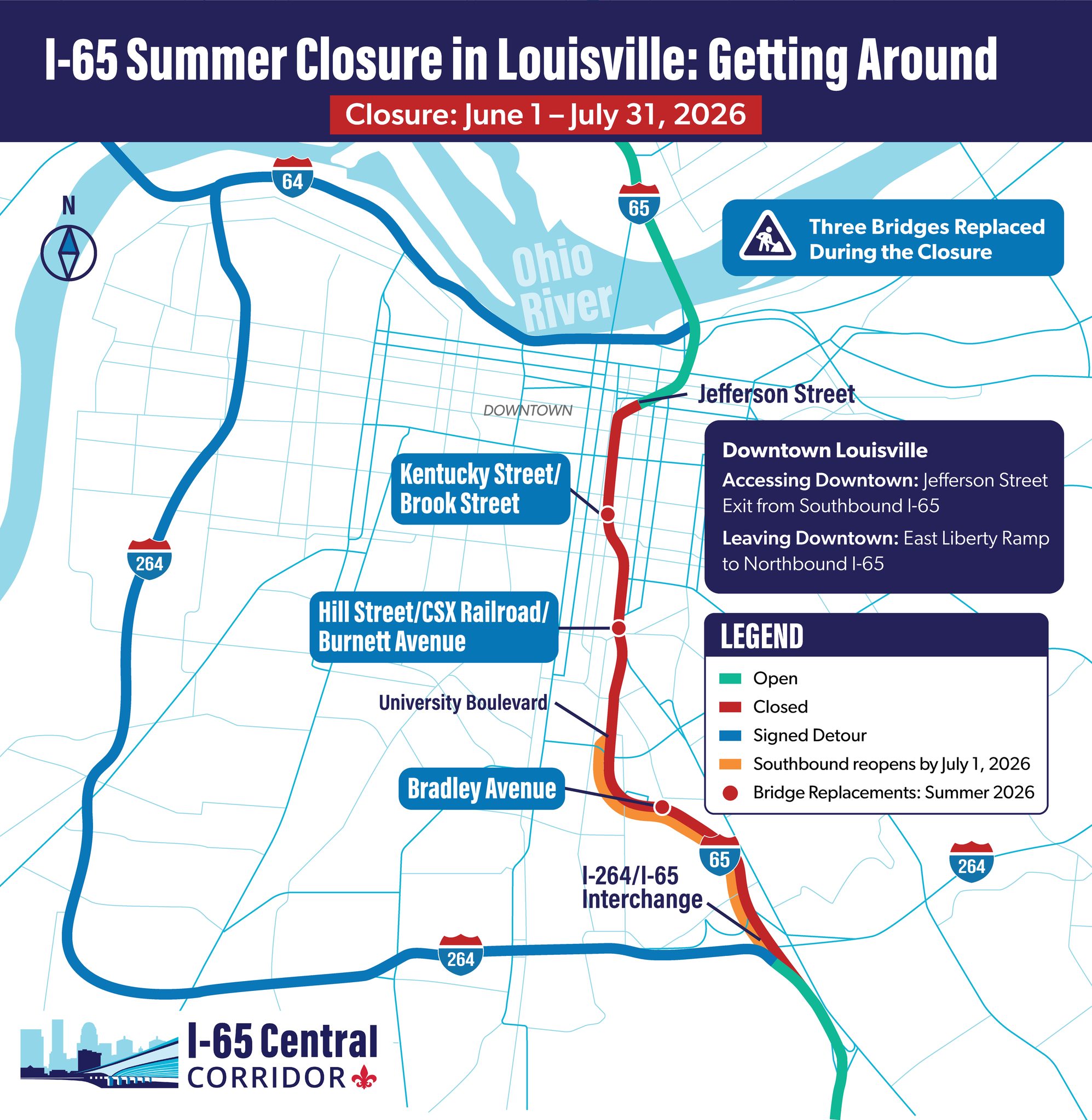 street 1994年 12冊 No.54〜65 🚧 I-65 is now CLOSED between the Watterson Expressway (I-264) and