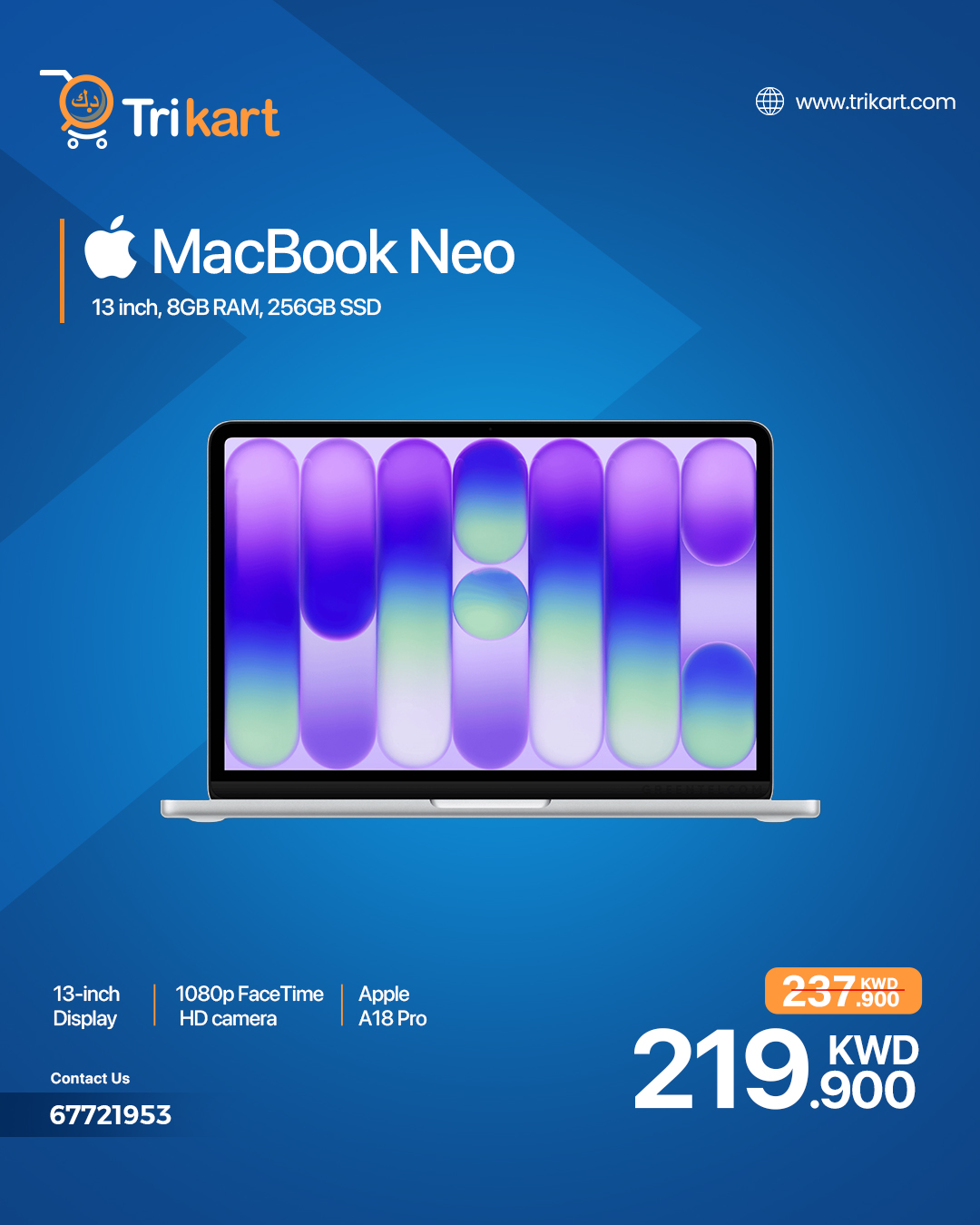 Apple MacBook Neo 13-inch – 8GB RAM | 256GB SSD | Silver 💻 Smart