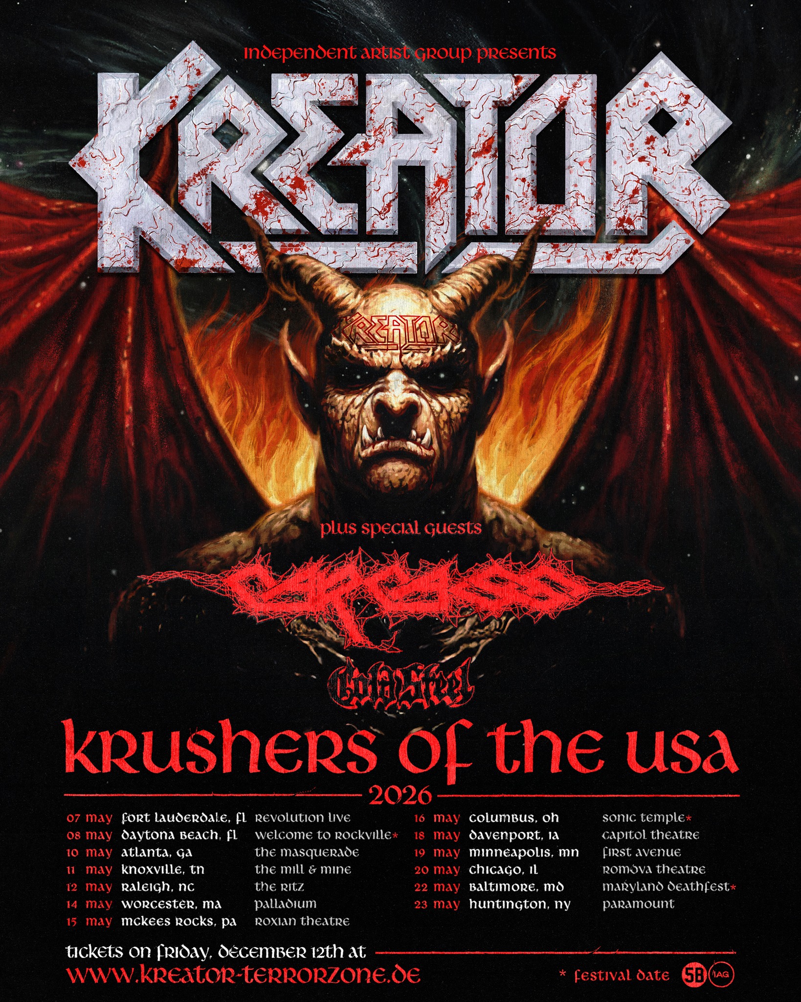 Kreator return to the U.S. in 2026 with the “Krushers of the USA 