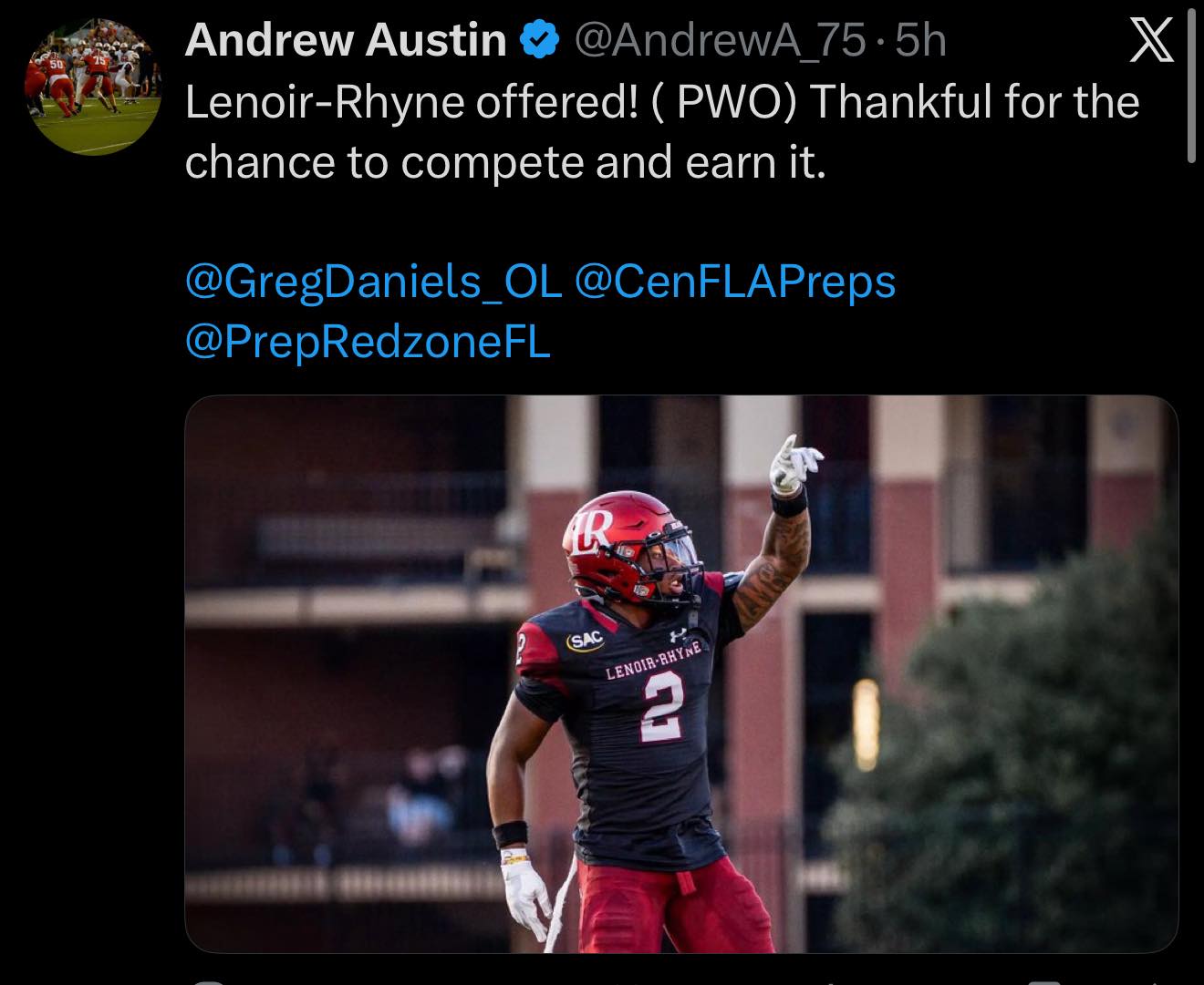 Bradford - Congratulations to Andrew Austin on his offer from Lenoir ...