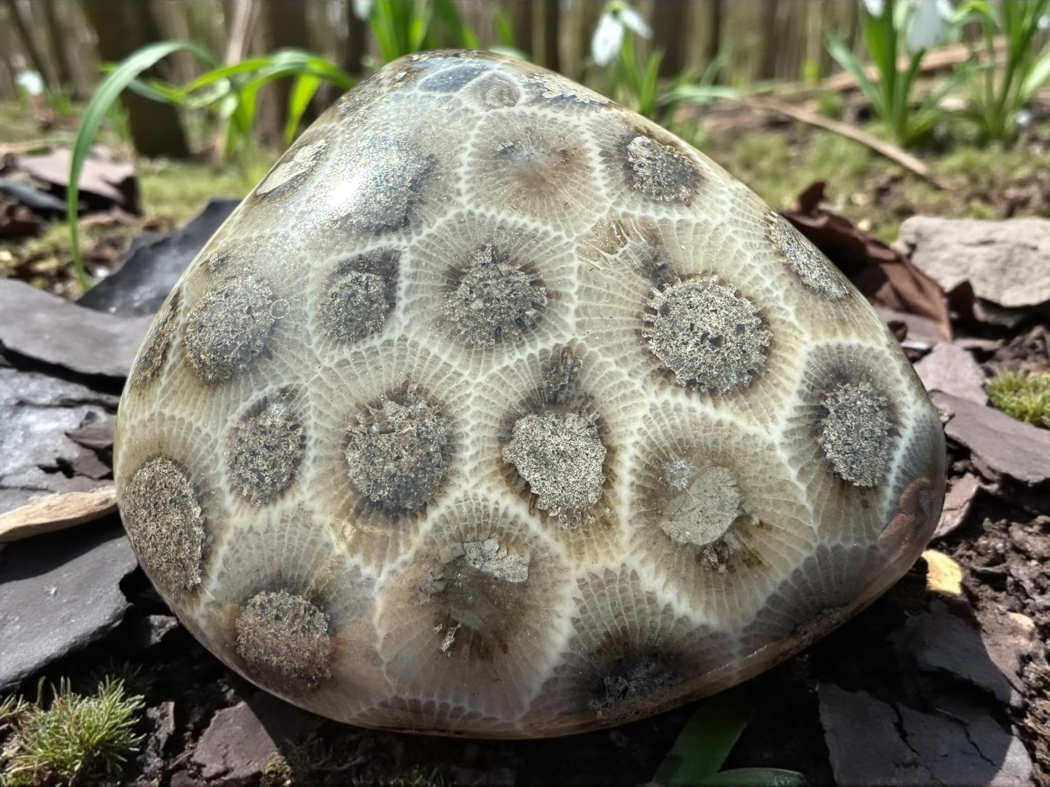 OPE - Recently Polished Petoskey Stone we found while rockhounding with ...