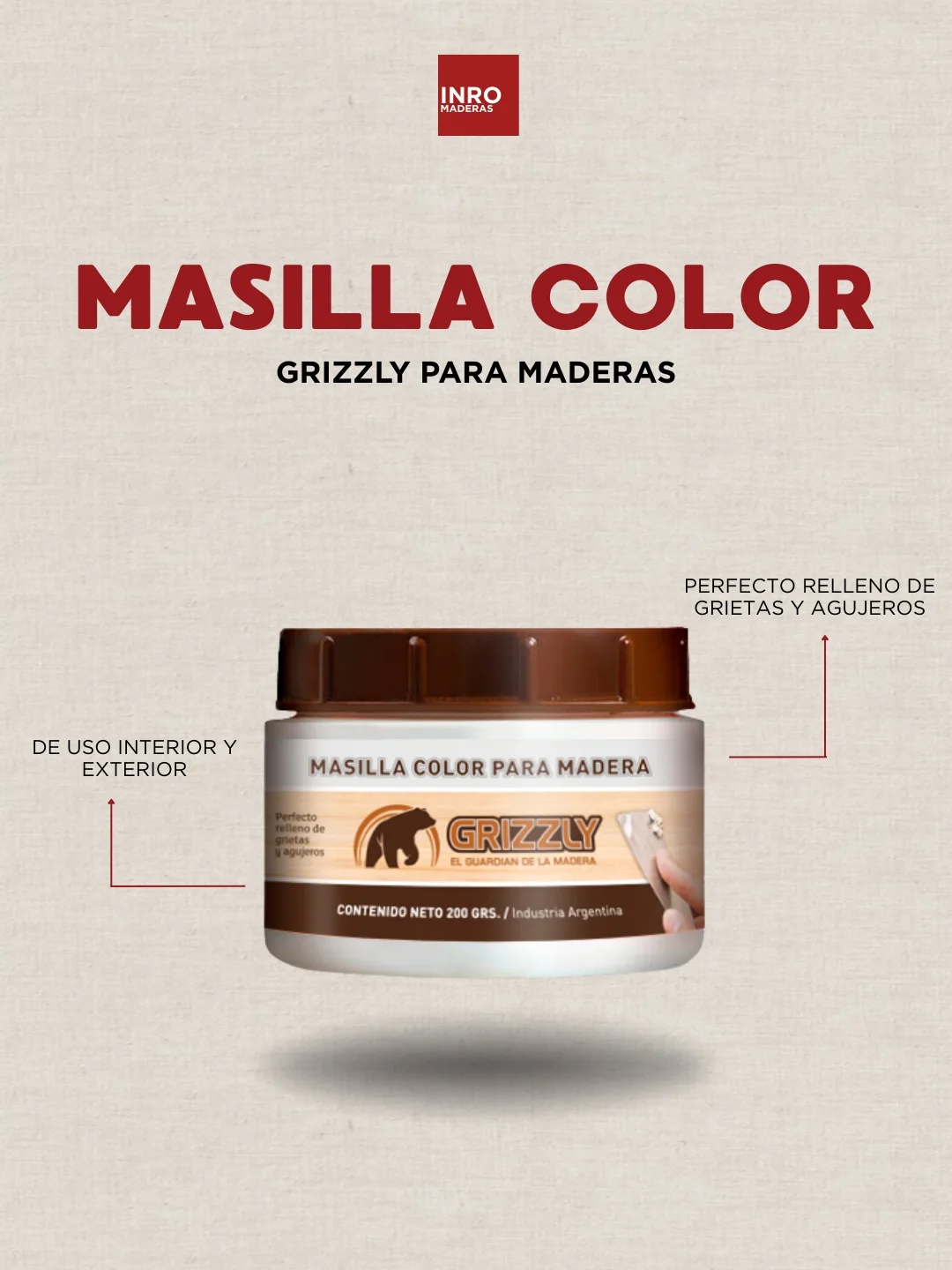 INRO - 🪵 Masilla Color Grizzly para Maderas La solución ideal para tus ...