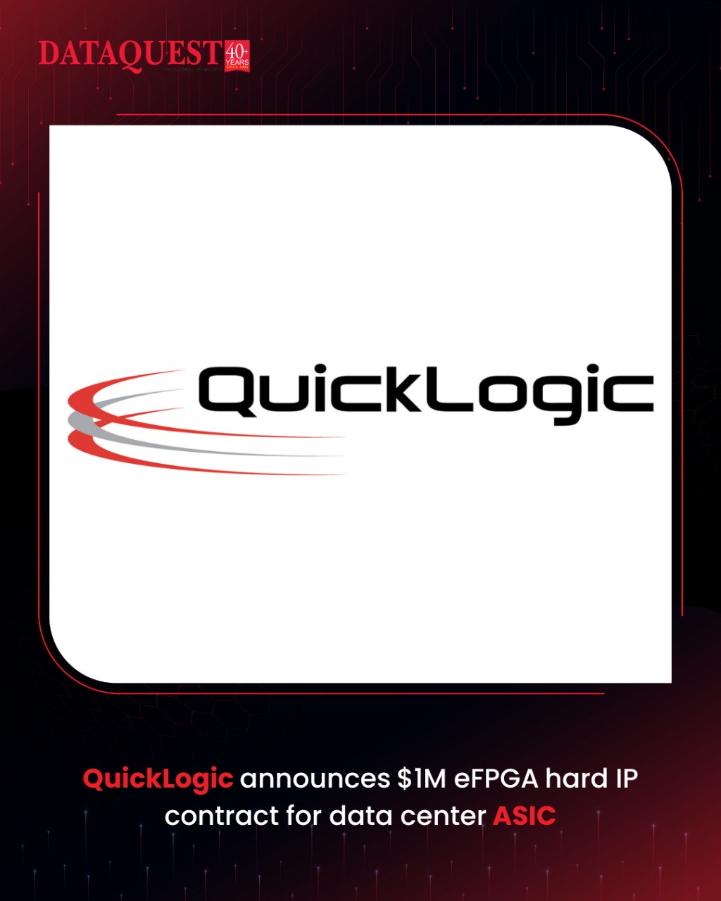 Dataquest - The eFPGA hard IP was selected for a new... | Facebook