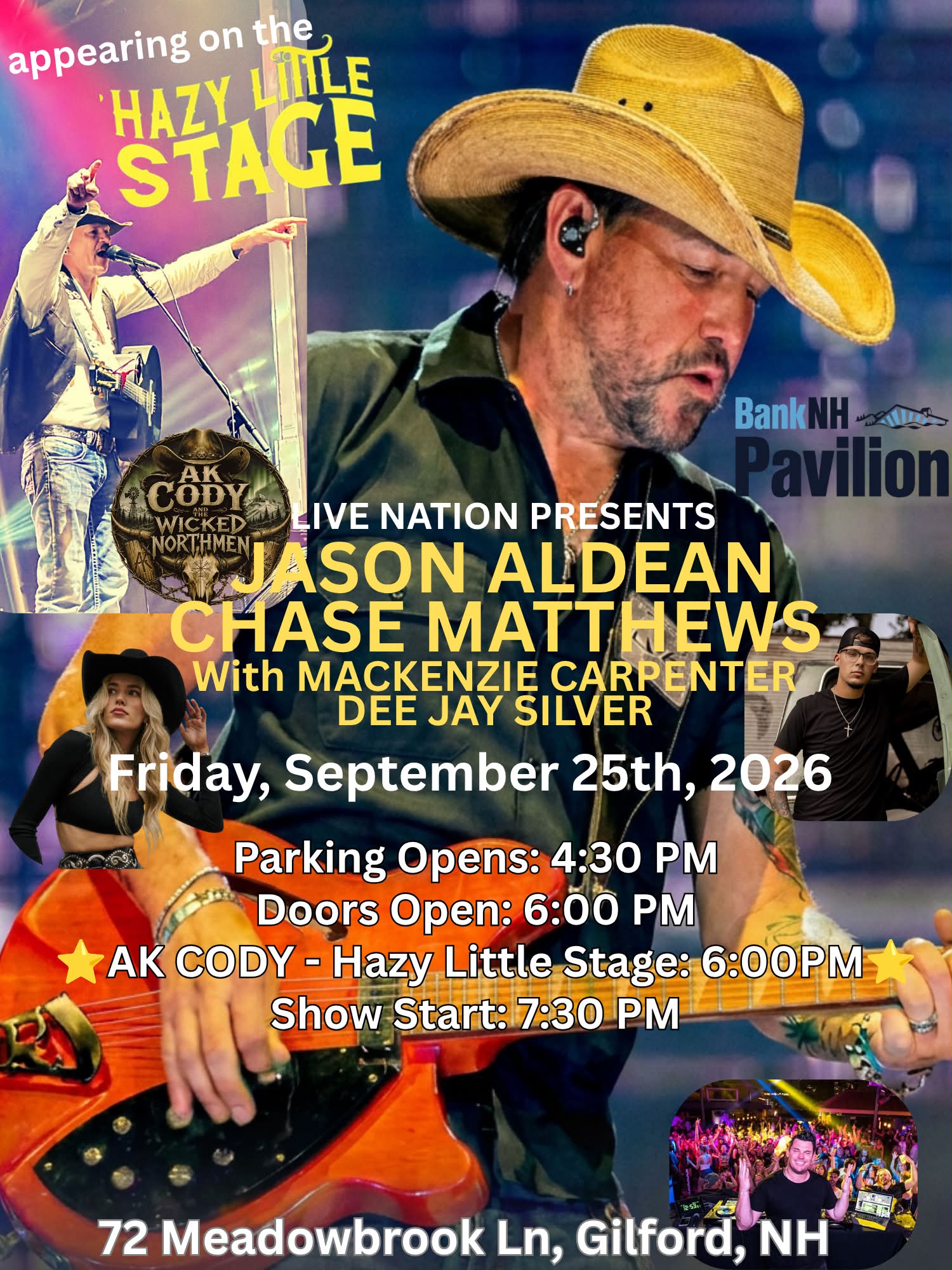 Jason Aldean concert with AK Cody in Gilford NH