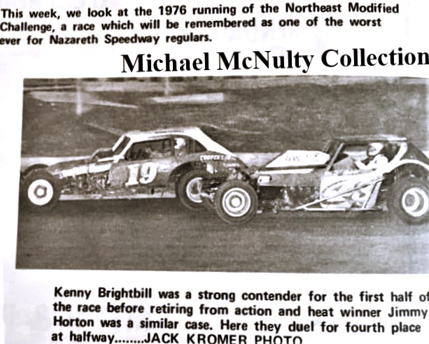 Nazareth - Kenny Brightbill #19 & Jimmy Horton #43 duel during 1976 ...