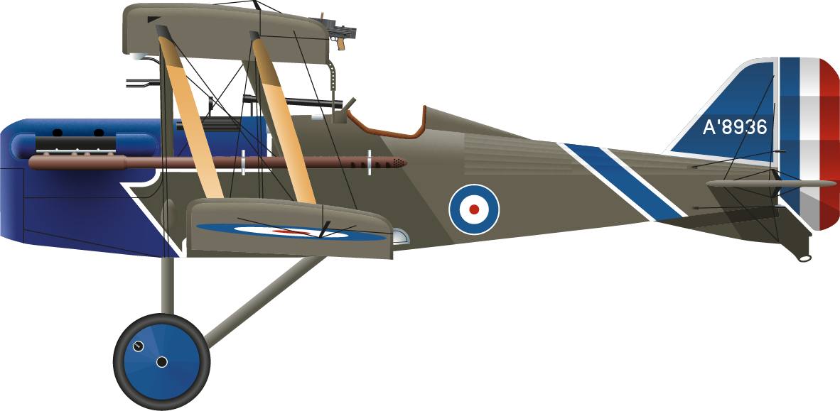 The Royal Aircraft Factory SE5a is fitted with a 200 hp Hispano