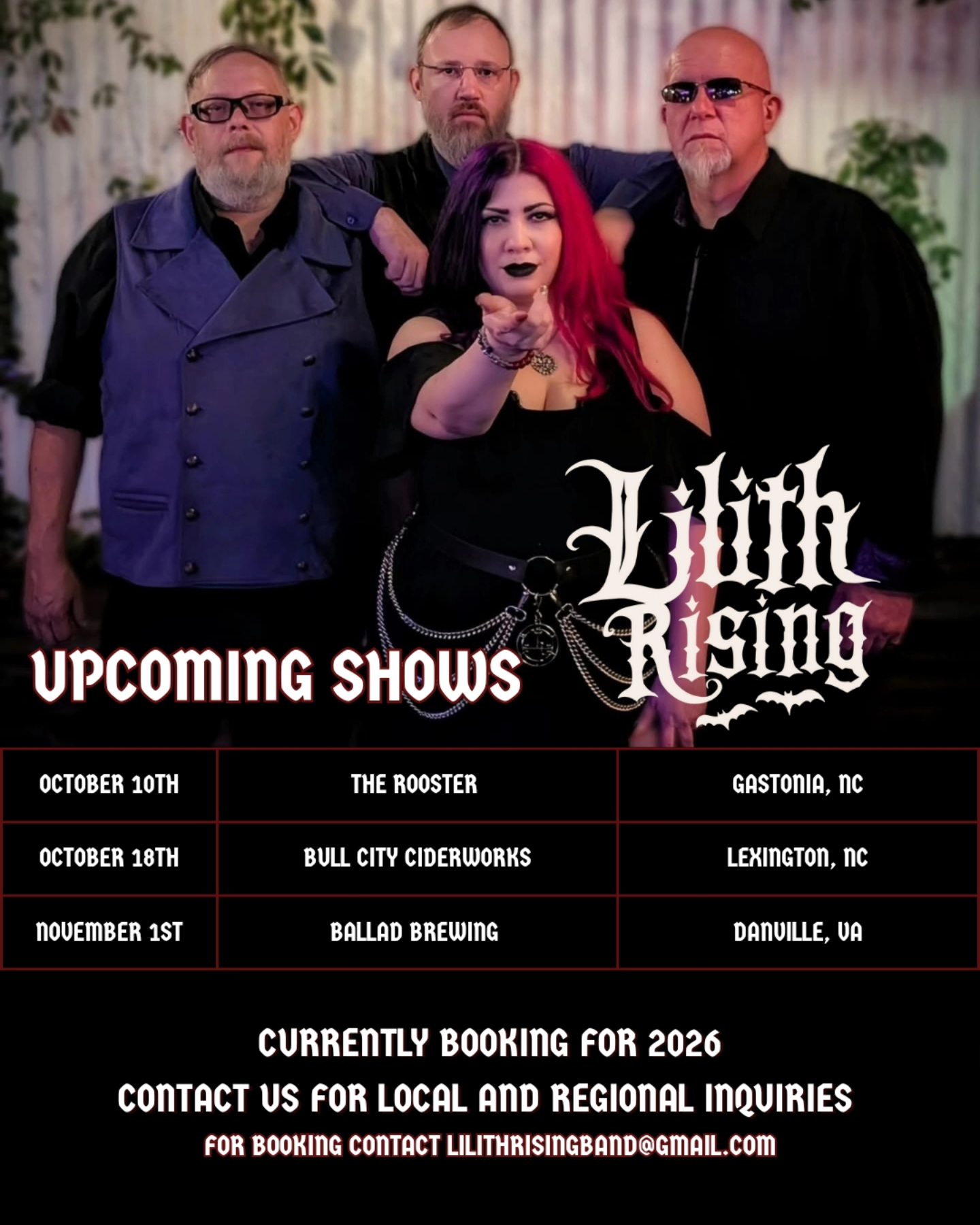Lilith Rising - The final three shows of 2025 are here 🔥🖤... | Facebook