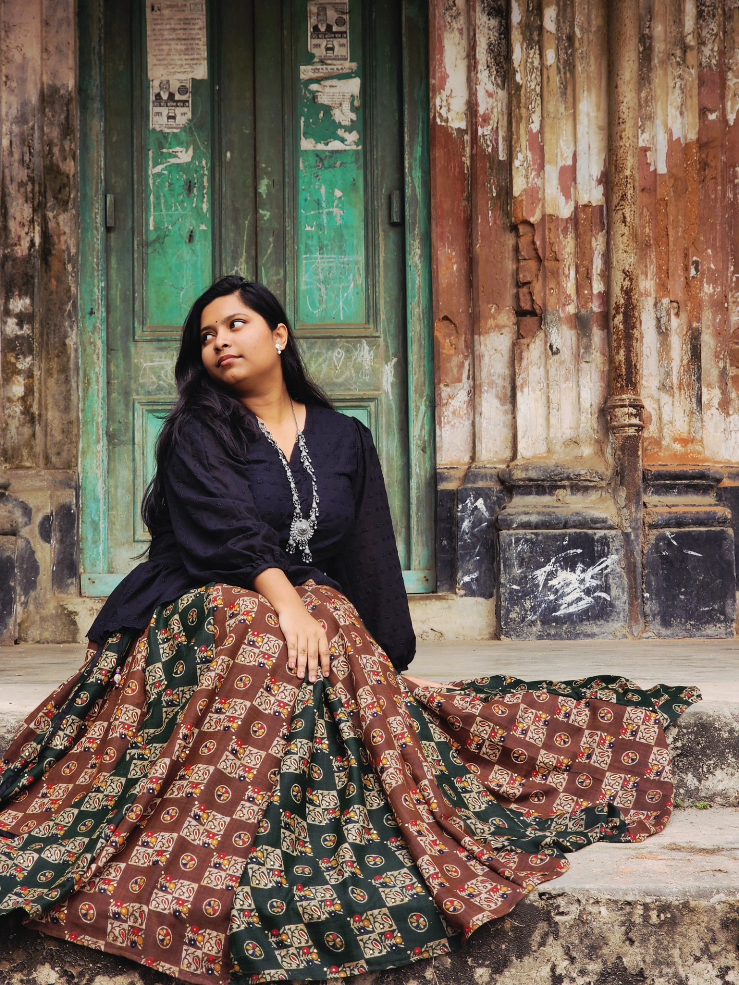 Sneha Biswas - Just myself in a long flared skirt between... | Facebook