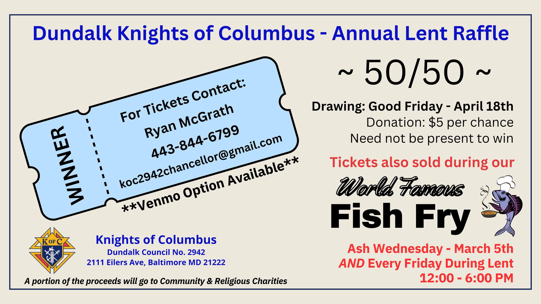 Annual Lent Raffle - 50/50