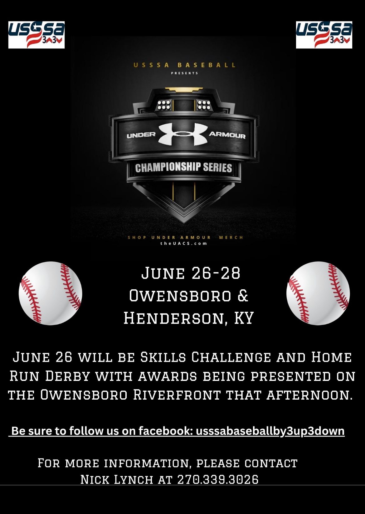 USSSA Baseball by 3Up 3Down - REVISED!!!! GAMES WILL BE PLAYED AT BOTH ...