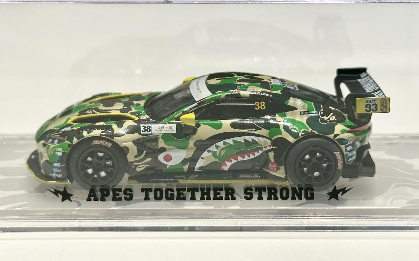 New in stock 1/64th POPRACE Aston Martin GT3 x Bathing Ape. Set of 