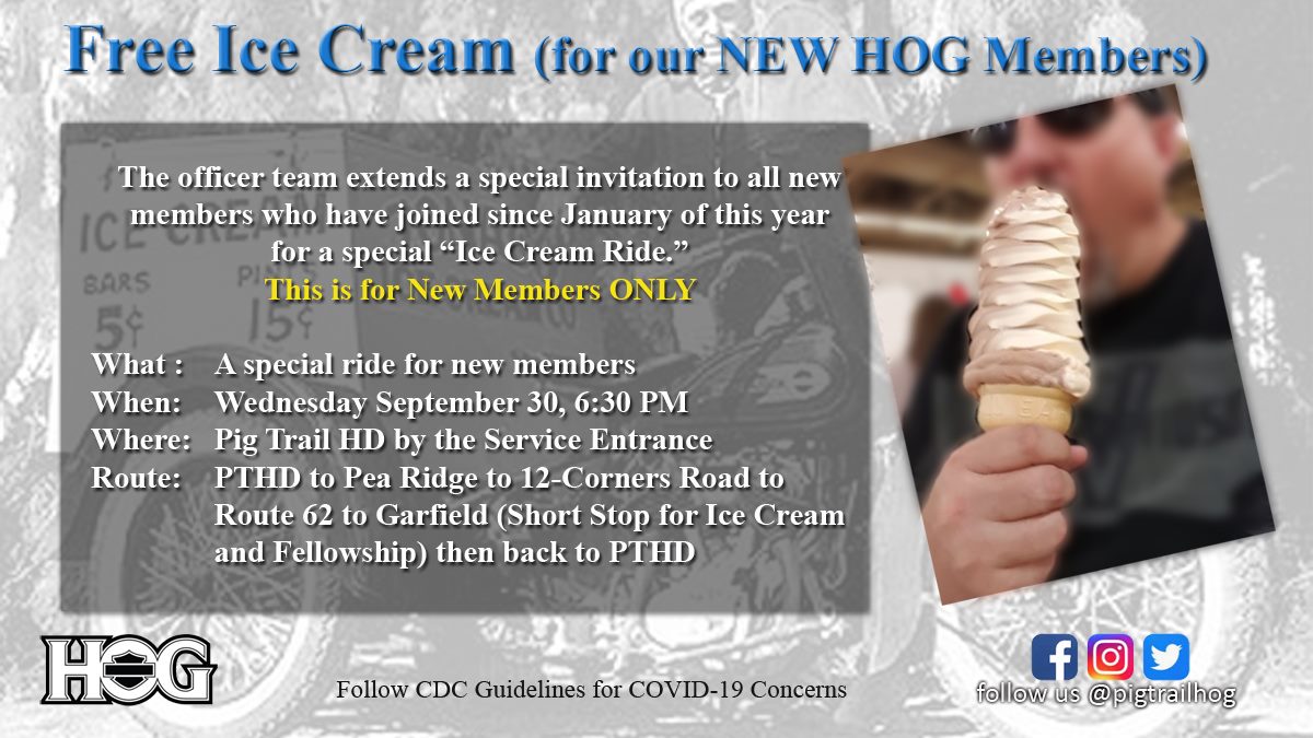 New Member Ice Cream Ride