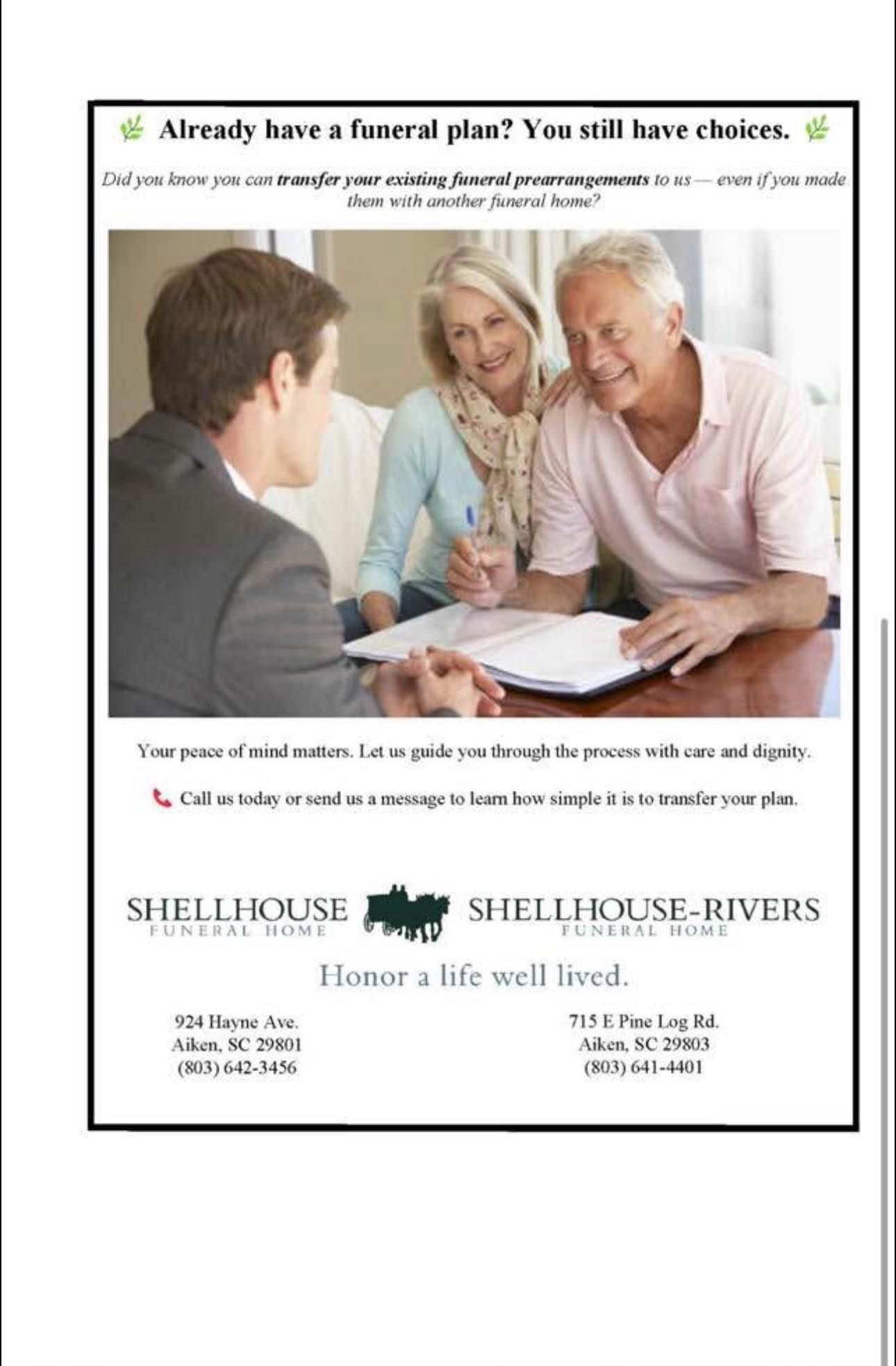 Shellhouse & Shellhouse-Rivers Funeral Homes | Aiken SC