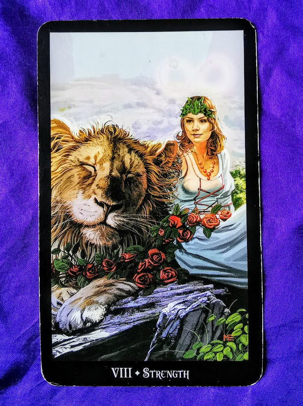 Strength. Tarot Card designed by Pamela Coleman Smith
