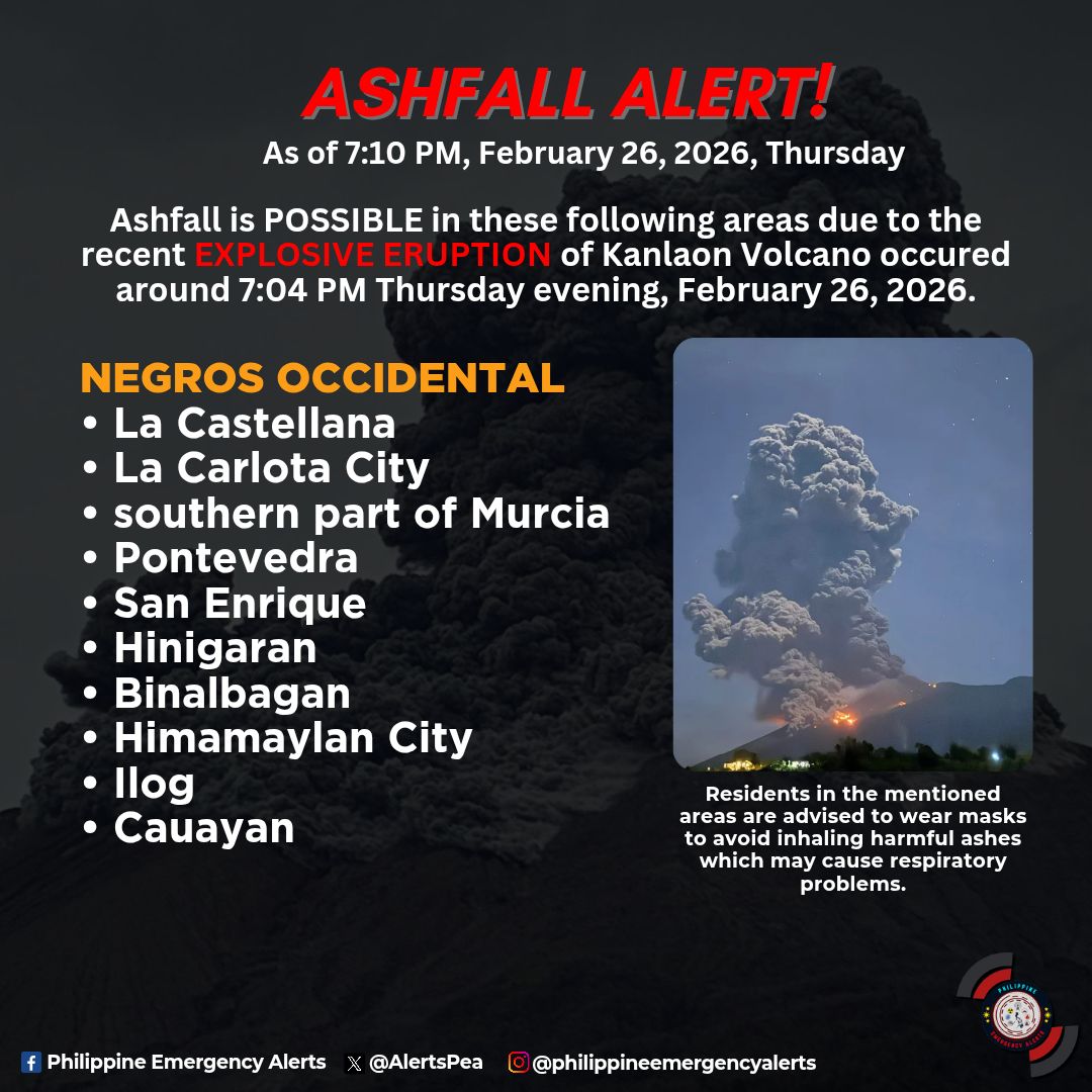 🌋⚠️ KANLAON VOLCANO ASHFALL... - Philippine Emergency Alerts | Facebook