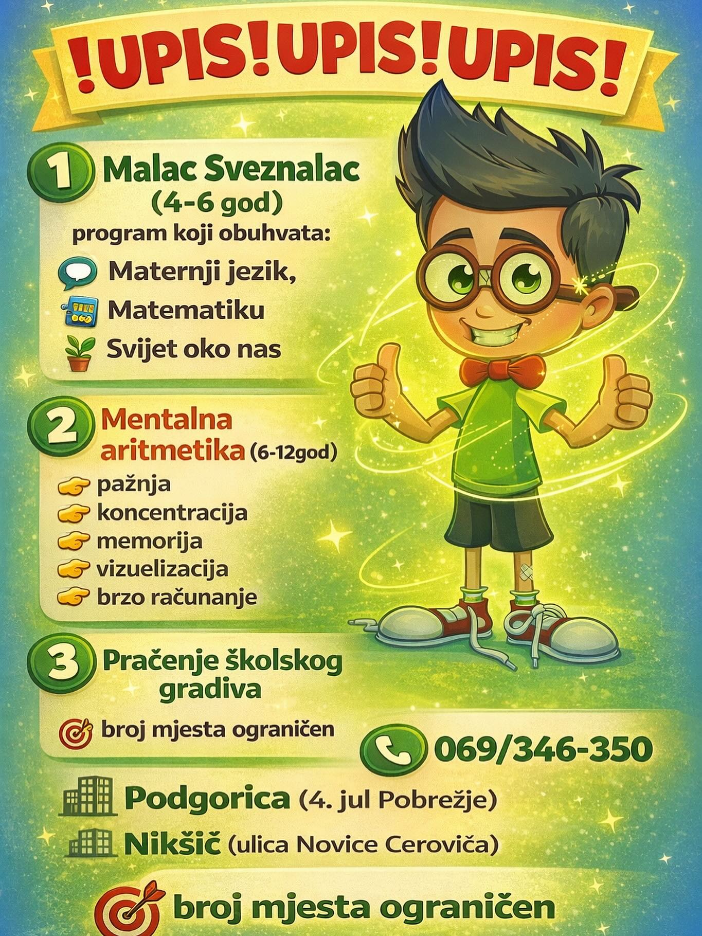 ️UPIS ️UPIS ️UPIS ☎️069/346-350... - Malac Genijalac Nikšić | Facebook