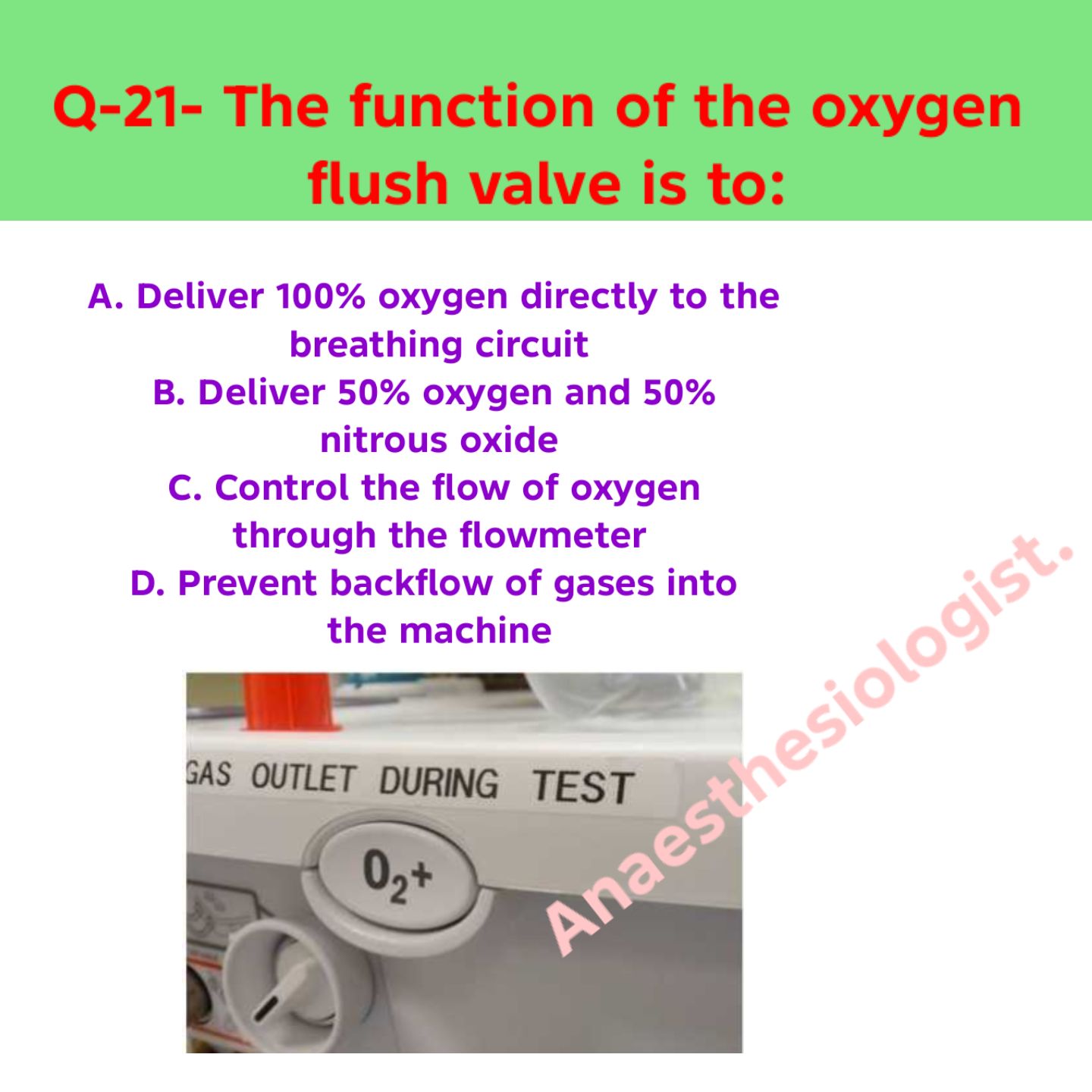 #Anesthesia #AnesthesiaEquipment #MCQ... - Anaesthesiologist. | Facebook