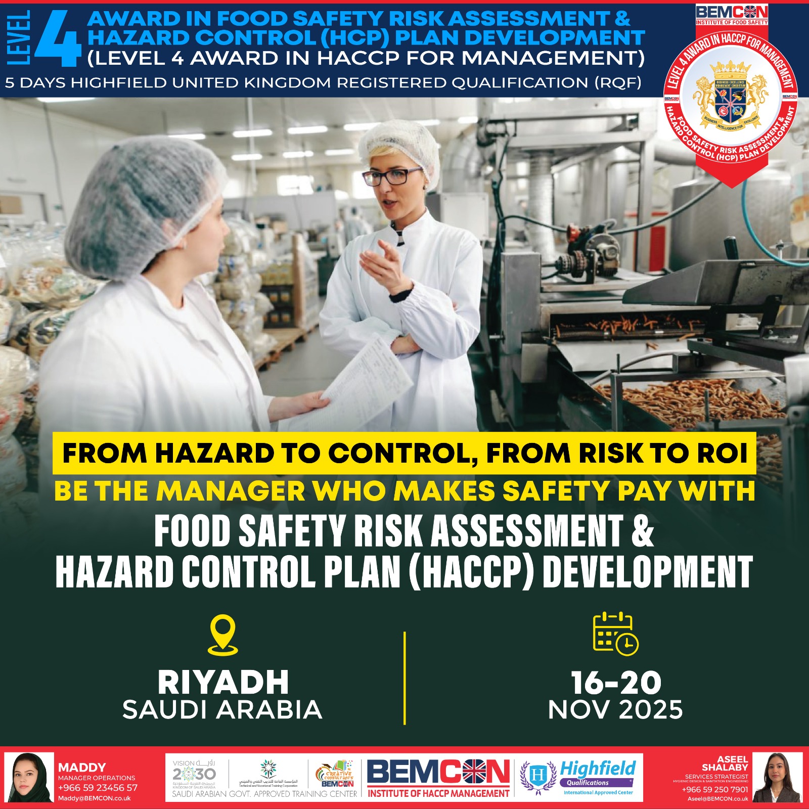 Yaser - 🚨 Level 4 Award in Food Safety Risk Assessment & Hazard Control ...