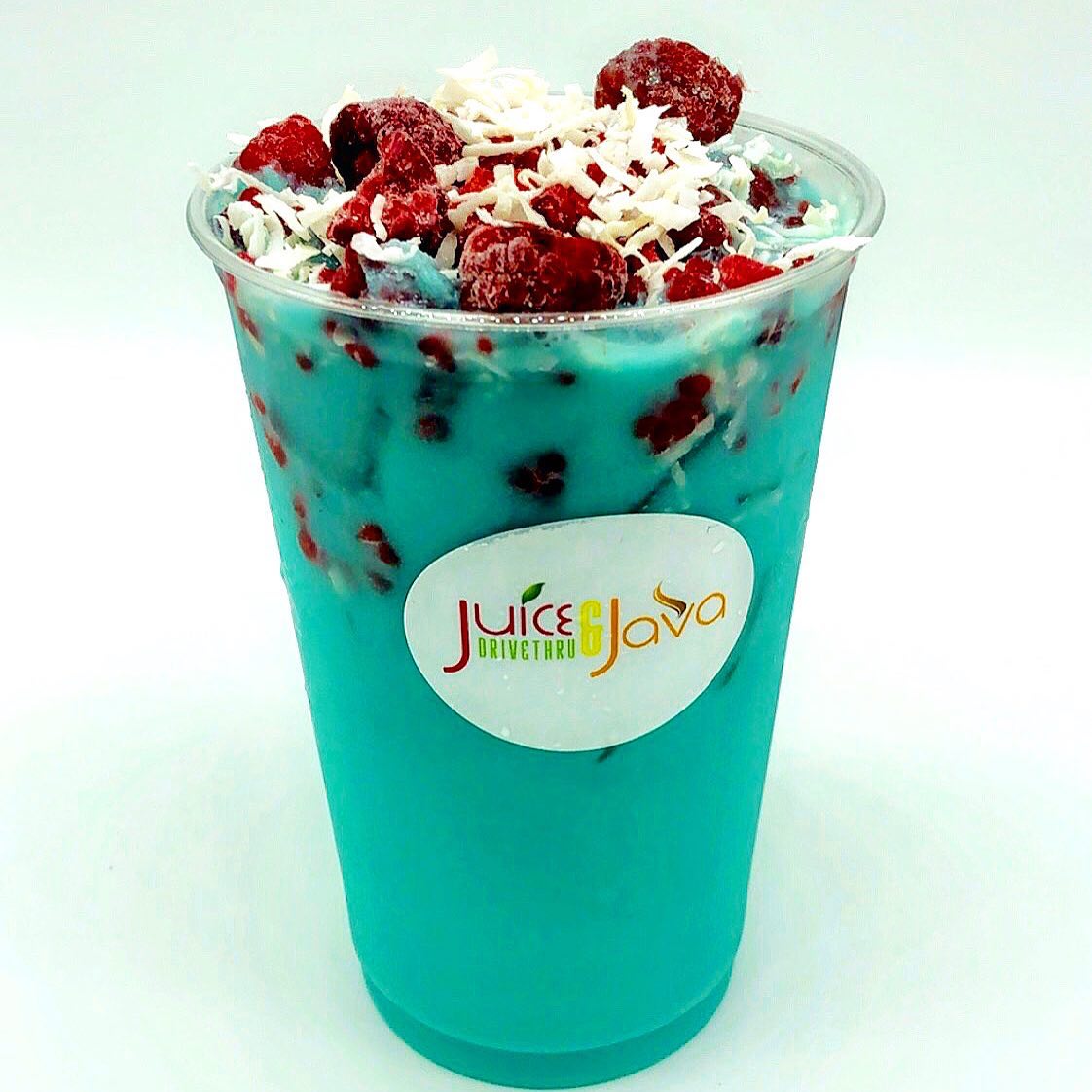 Juice DriveThru & Java - Blue Raspberry Coconut 🥥 Red Bull spritzer ...