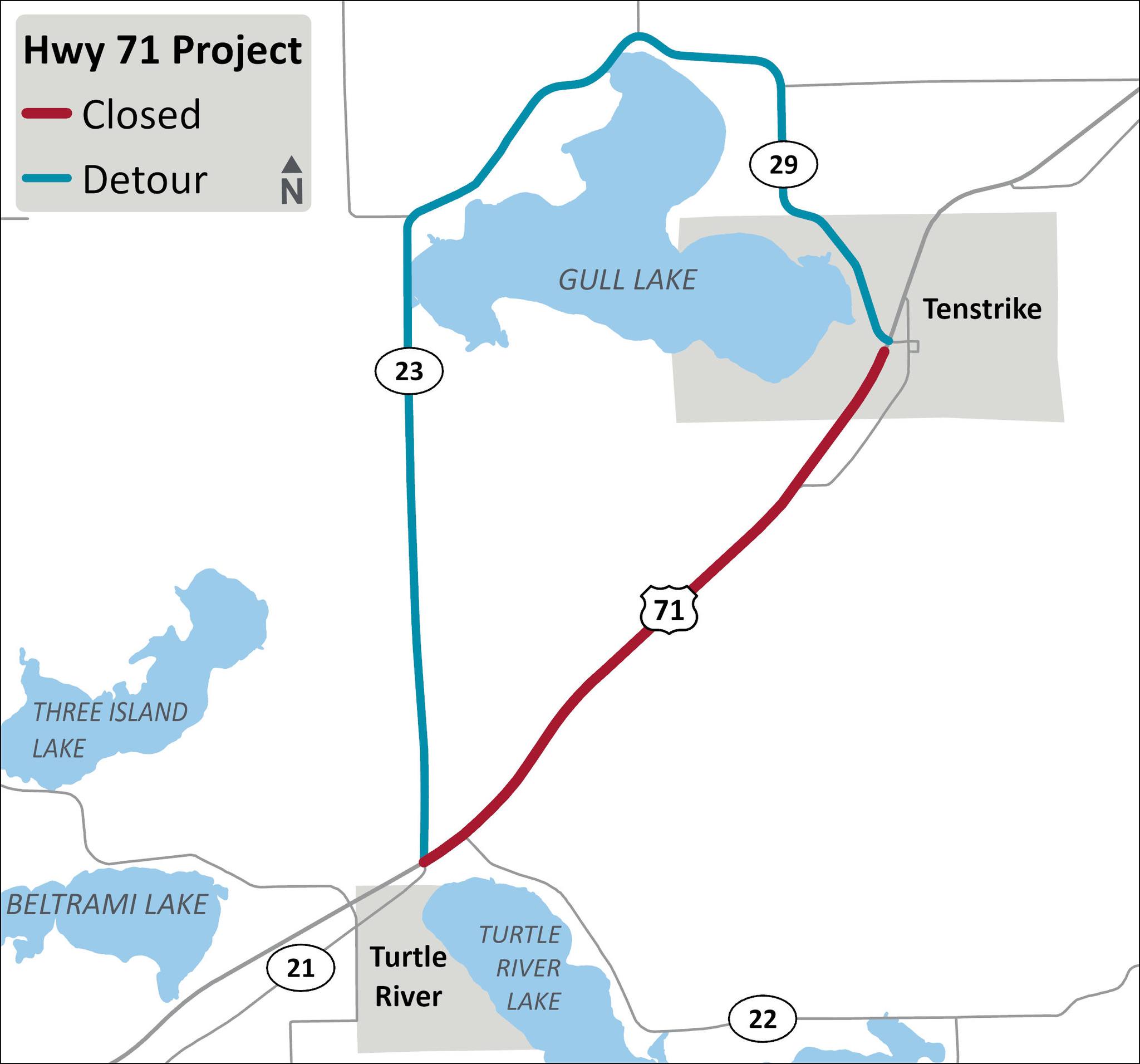Highway 71 construction north of Bemidji begins June 1