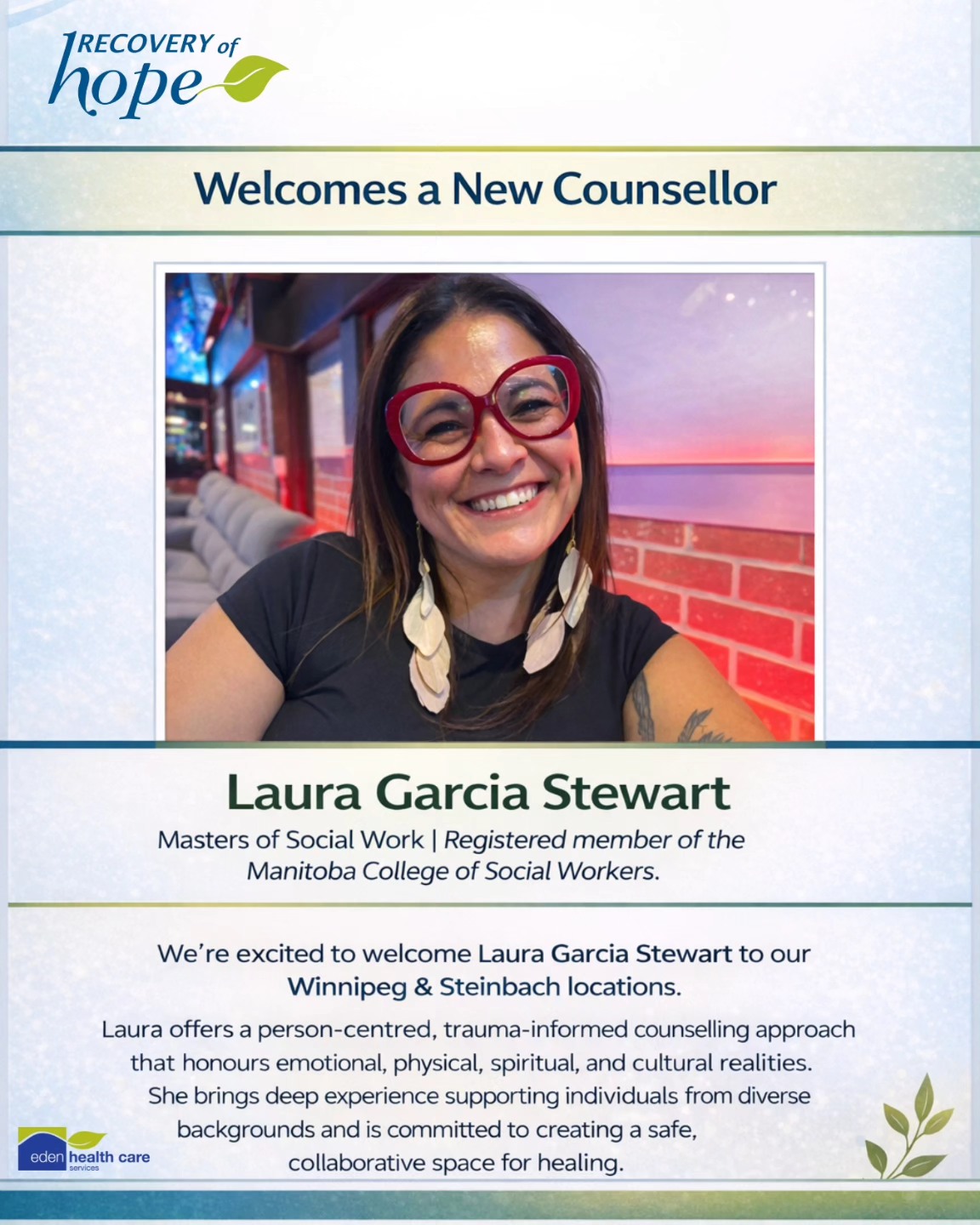 Recovery - We’re thrilled to welcome Laura to our counseling team! With ...