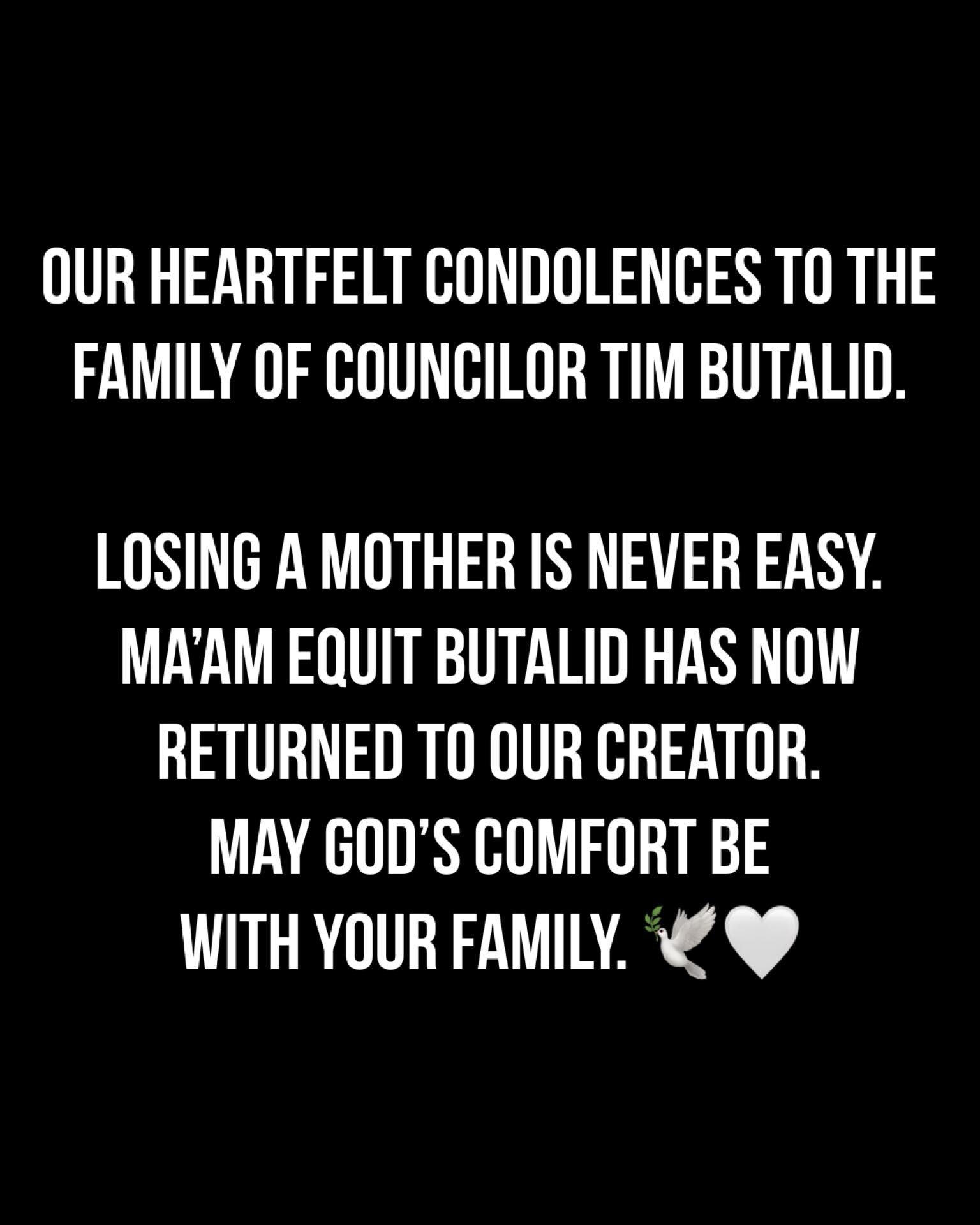 Our heartfelt condolences to... - Tagbilaran City Government | Facebook