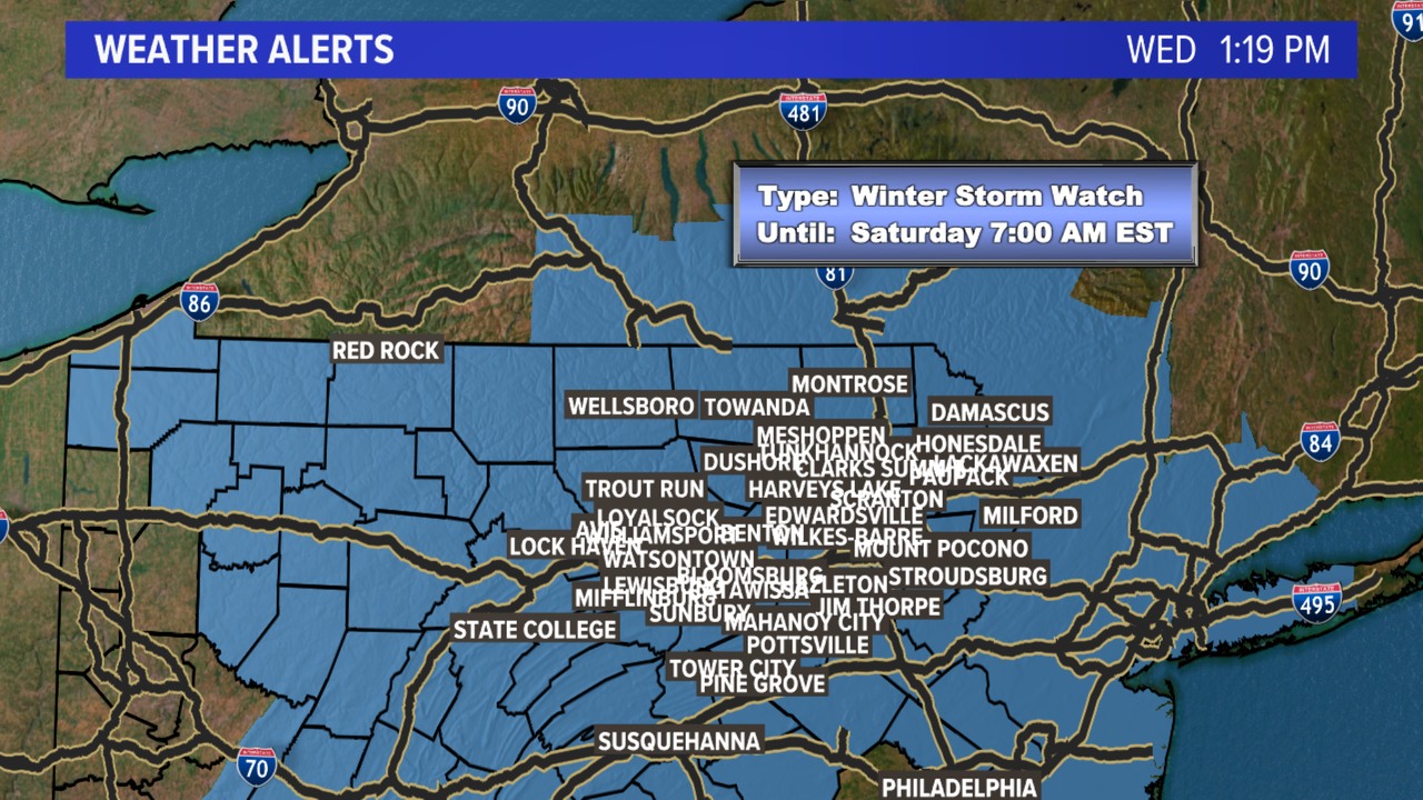 WNEP - Winter Storm Watch has been issued by the National Weather ...