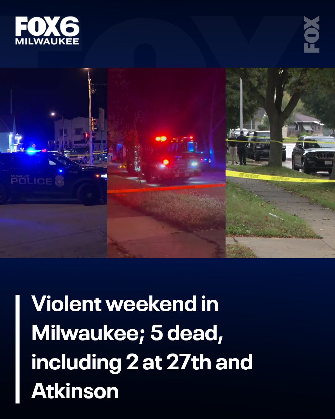 Five people were killed in three... - FOX6 News Milwaukee | Facebook