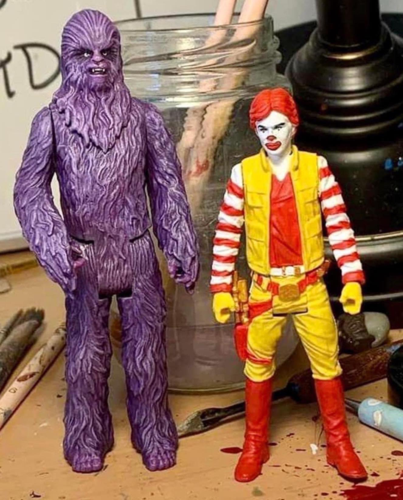 Nightmare Star Wars customs of Grimace and Ronald McDonald