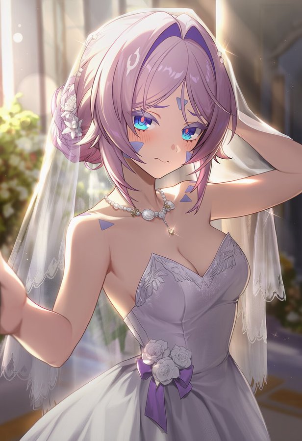 citlali design dress POV: A Wedding Ceremony with Citlali! 𝚋𝚢: @jiku23 [x] #GenshinImpact Color:Misty  Blue Pink Sequined Short Sleeves Boutique Dresses Genshin impact